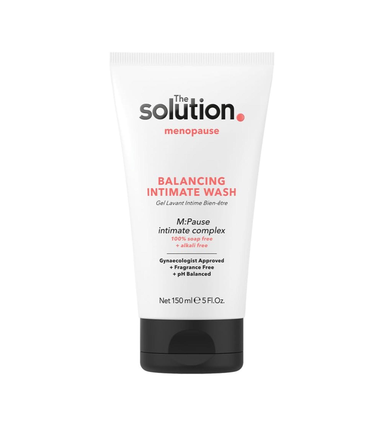 The Solution Menopause Balancing Intimate Hygiene Wash (150ml). Dermatologically Tested Feminine Wash for Women 100% Soap Free Wash for Vaginal Health and Menopause Body Care - Buy Online on GoSupps.com