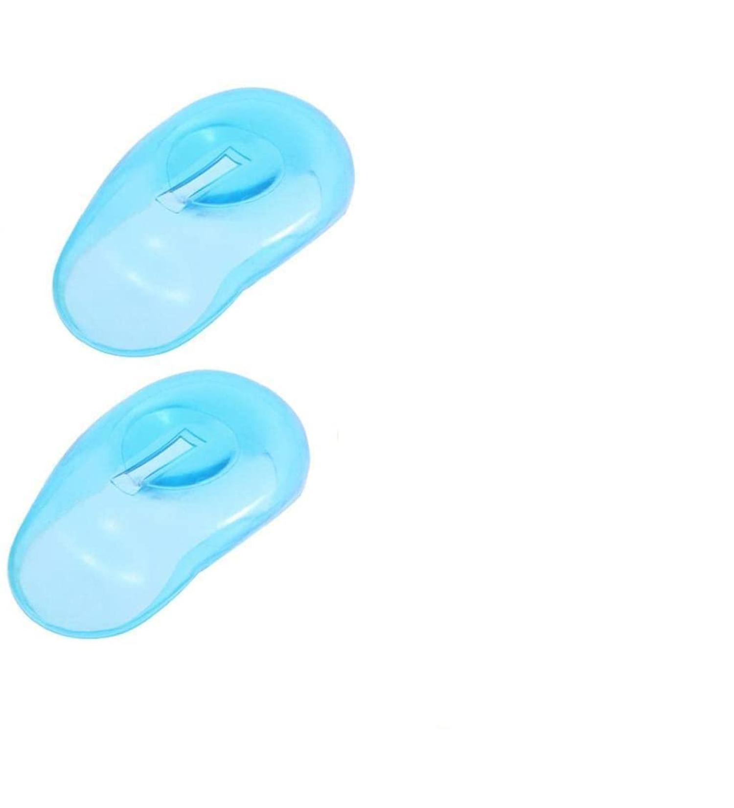 Clear Silicone Ear Cover Hair Color Shield - Blue | Ear Manhole Shield for Hair Dyes, Shower, Bathing - Buy Online on GoSupps.com