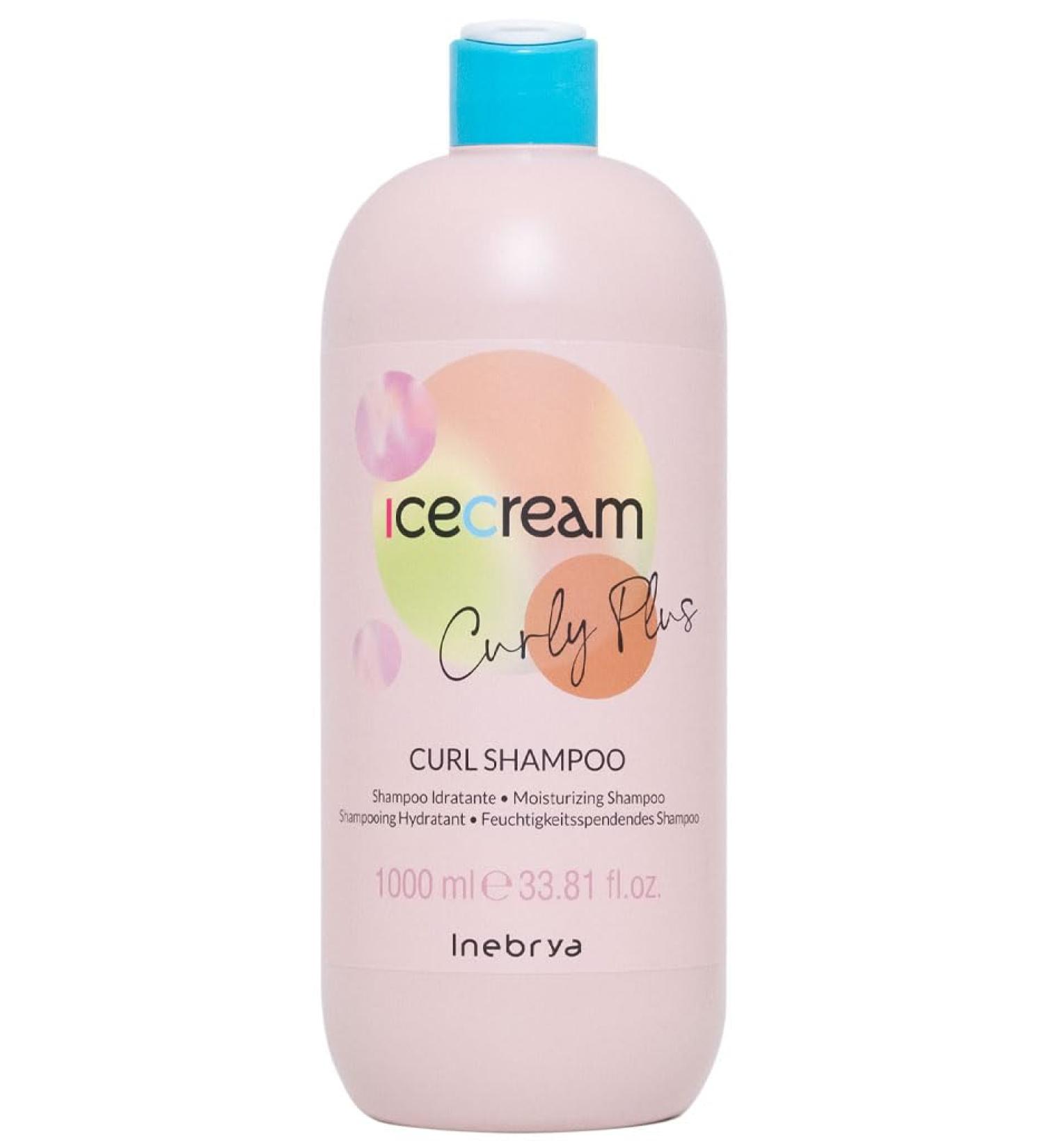 Inebrya Ice Cream Curly Plus Moisturizing Shampoo 1000ml, White