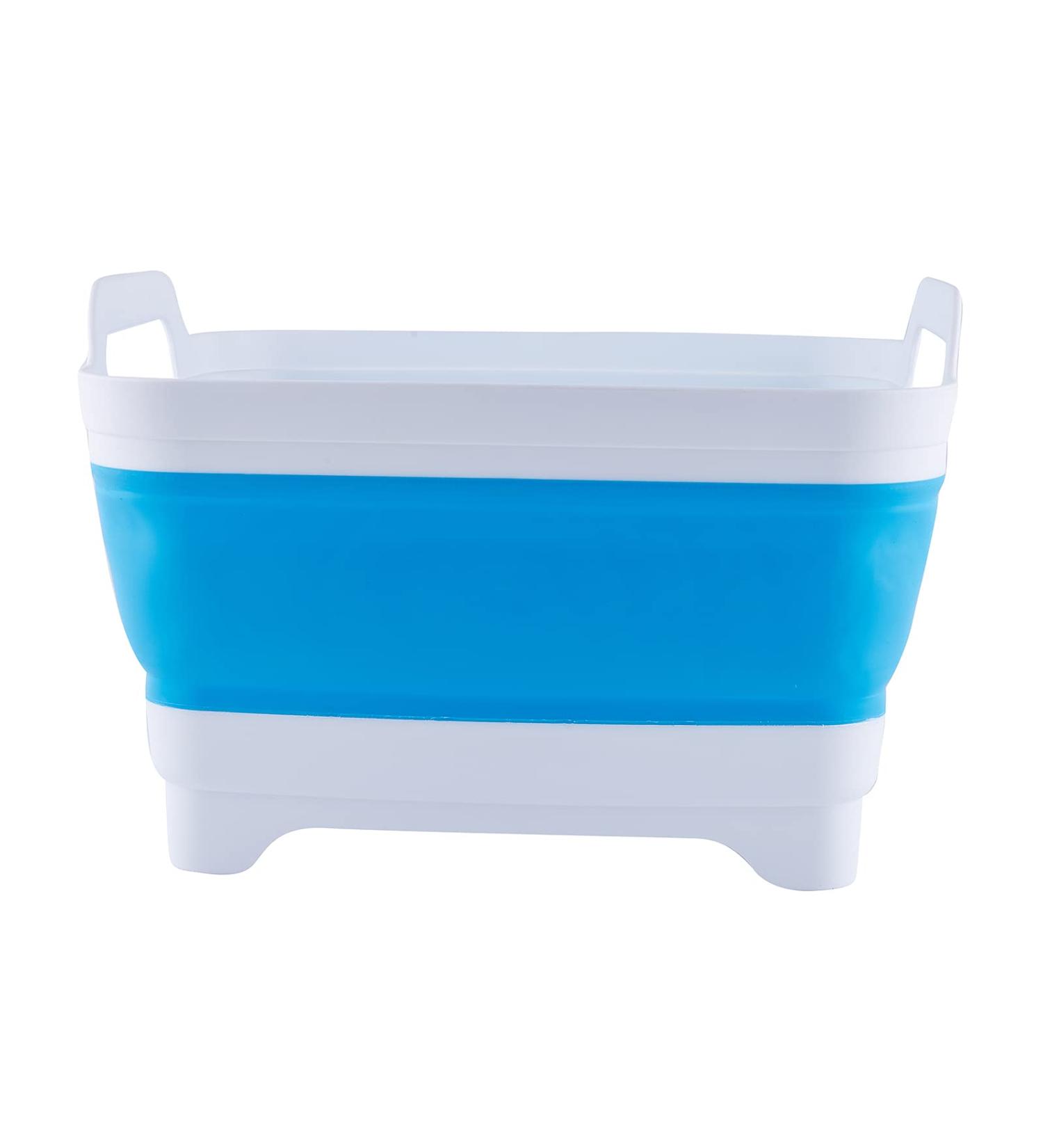 AAKitchen Collapsible Dish Basin with Drain Plug Carry Handles for 9L Capacity Collapsible Sink Tub Dish Wash Basin Portable Dish Tub Foldable Dishpan for RV Trailers Camping Dish Washing Tub (Blue) - Buy Online on GoSupps.com