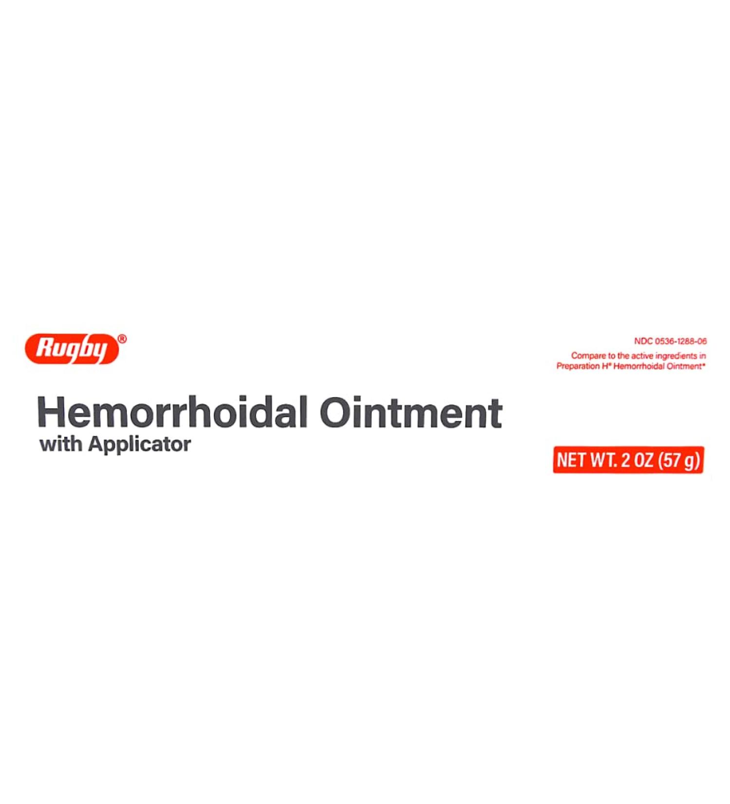 Rugby Hemorrhoidal Ointment with Applicator - 2 Oz (Mineral Oil 14%/Petrolatum 74.9%/Phenylephrine HCl 0.25%) - Buy Online on GoSupps.com