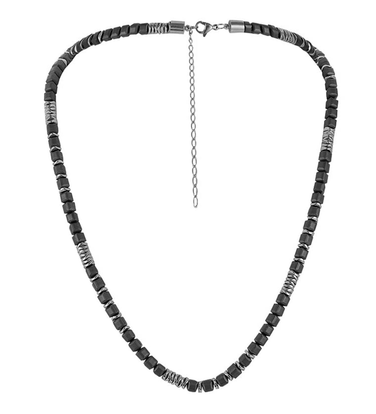 Hodea Hematite Necklace Strong Magnetic Therapy Necklace Precious Gemstone Naturally Reduces Headache Pain - Arthritis in The Neck Shoulder Head Jewelry with Adjustable Chain and Velvet Pouch Square Stone - Buy Online on GoSupps.com