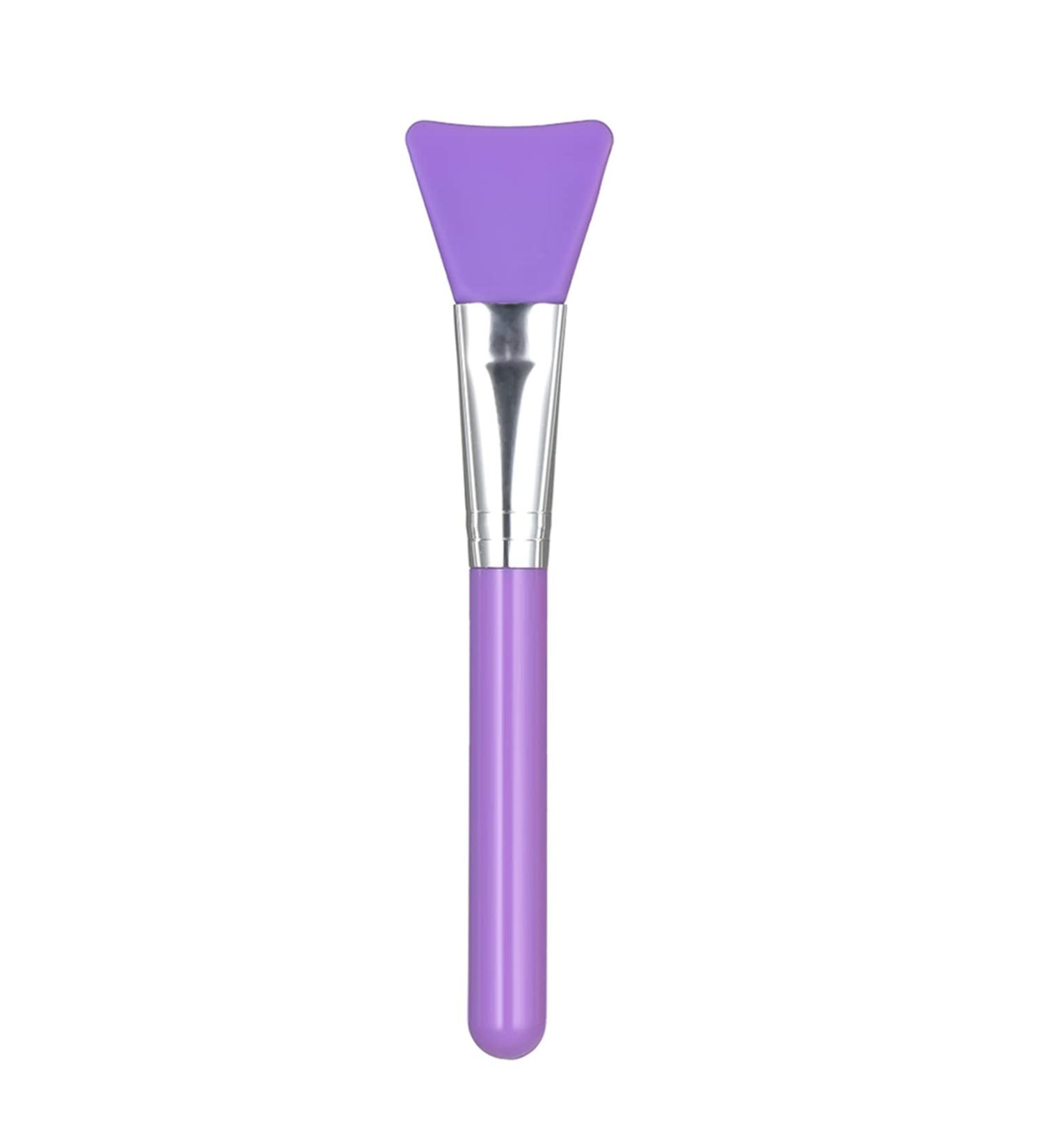 Shlutesoy Silicone Facial Masque Brush - Lightweight Fan Shape for DIY Home Facials | Non-Pungent Purple Brush - Buy Online on GoSupps.com