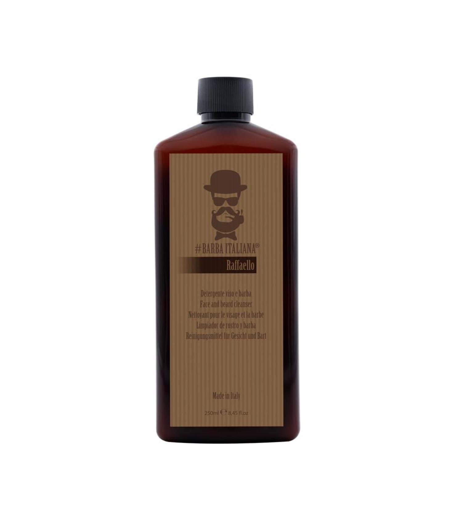 Barba Italiana Raffaello Face and Beard Cleanser for Men 250ml/8.45flOz - Gentle Purifying Formula