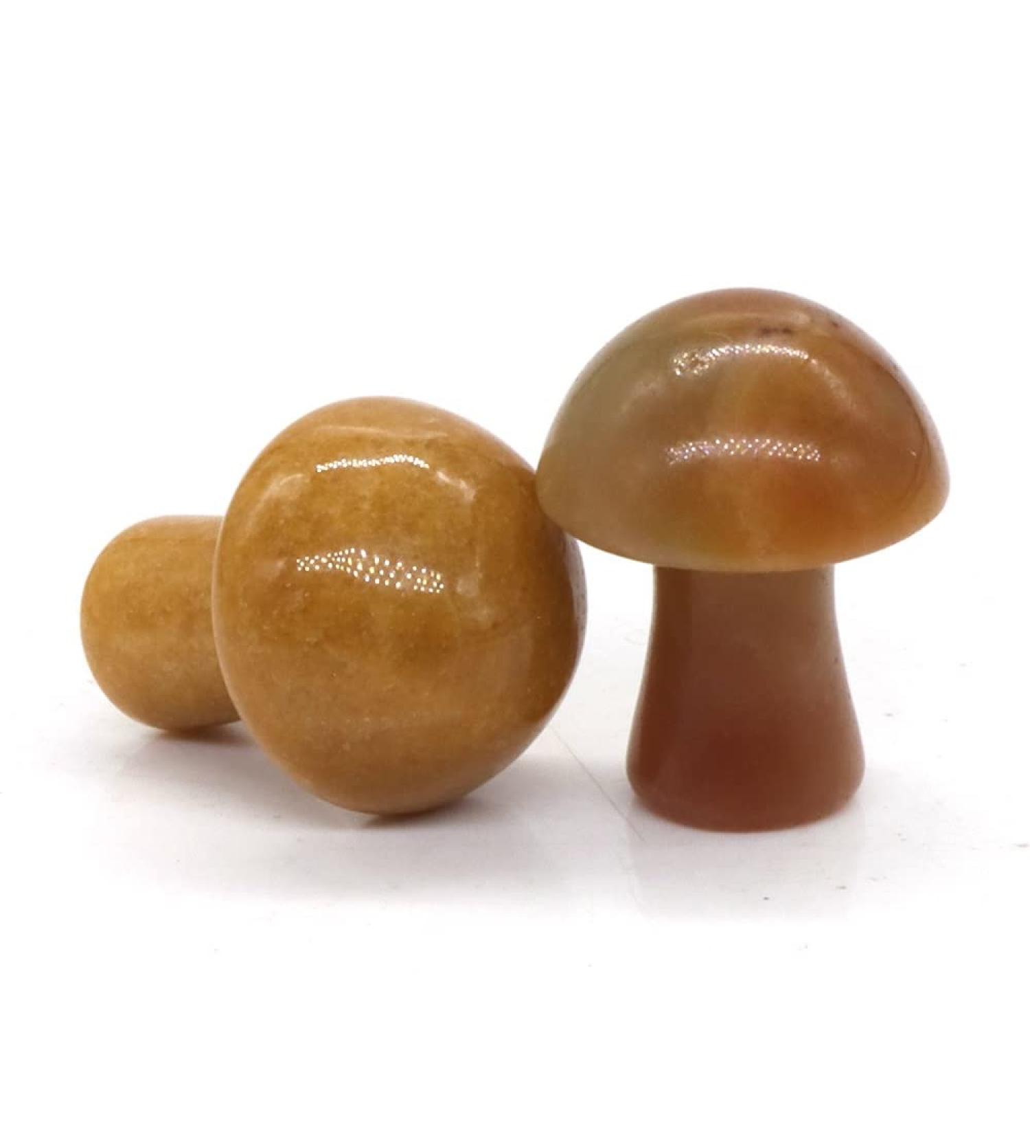 Natural Crystal Rough 0.7" Mini Mushroom Stone Carved Natural Quartz Crystal Statue Decor Gift Black - Buy Online on GoSupps.com