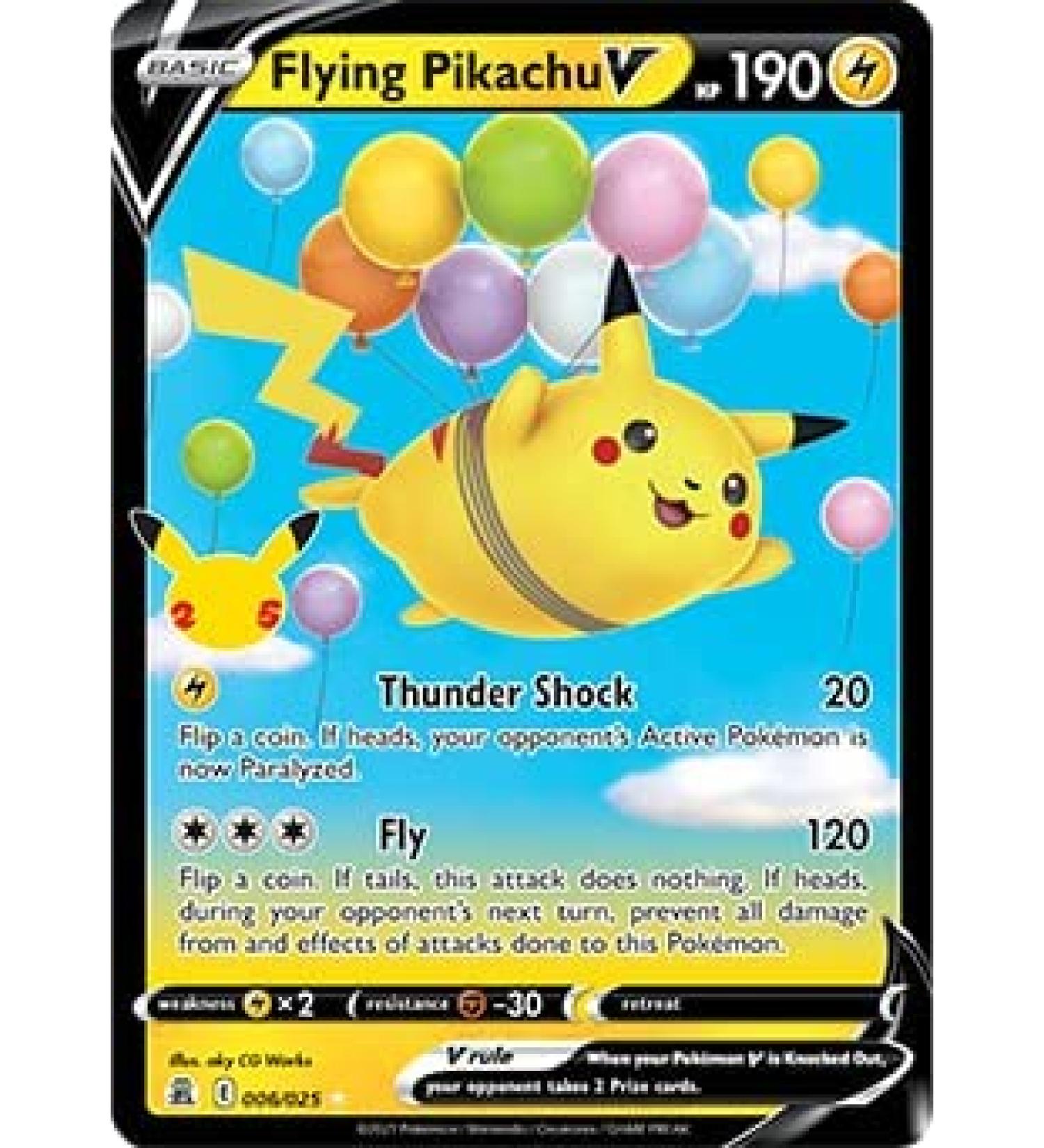 Pok mon Celebration Flying Pikachu V 25th Anniversary Full Art Rare Holo + Surprise Card - Buy Online on GoSupps.com