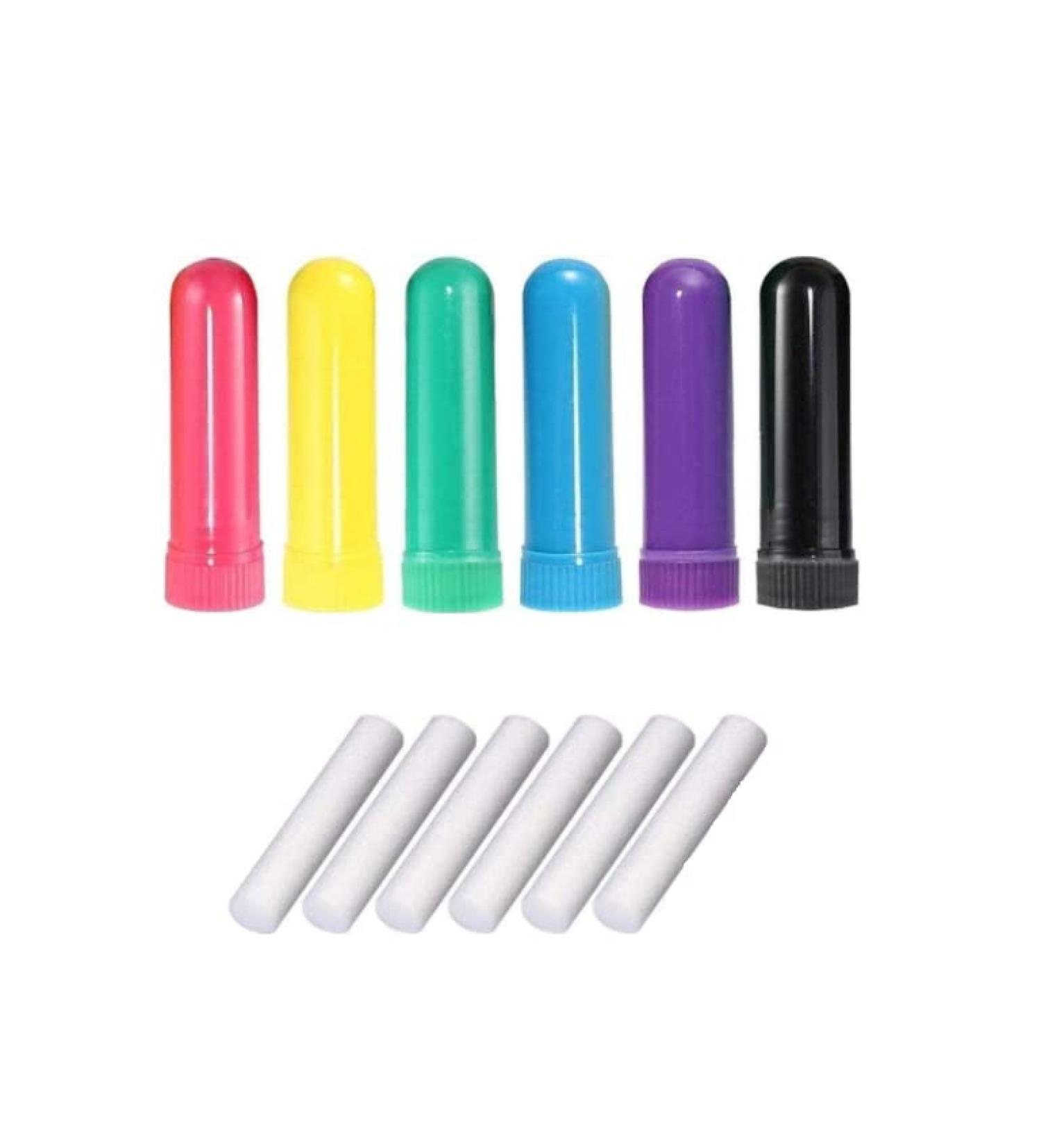 HLLMX 6 PCS Essential Oil Inhaler Tubes Set - Refillable Aromatherapy Nasal Blanks for Congestion Relief - Buy Online on GoSupps.com
