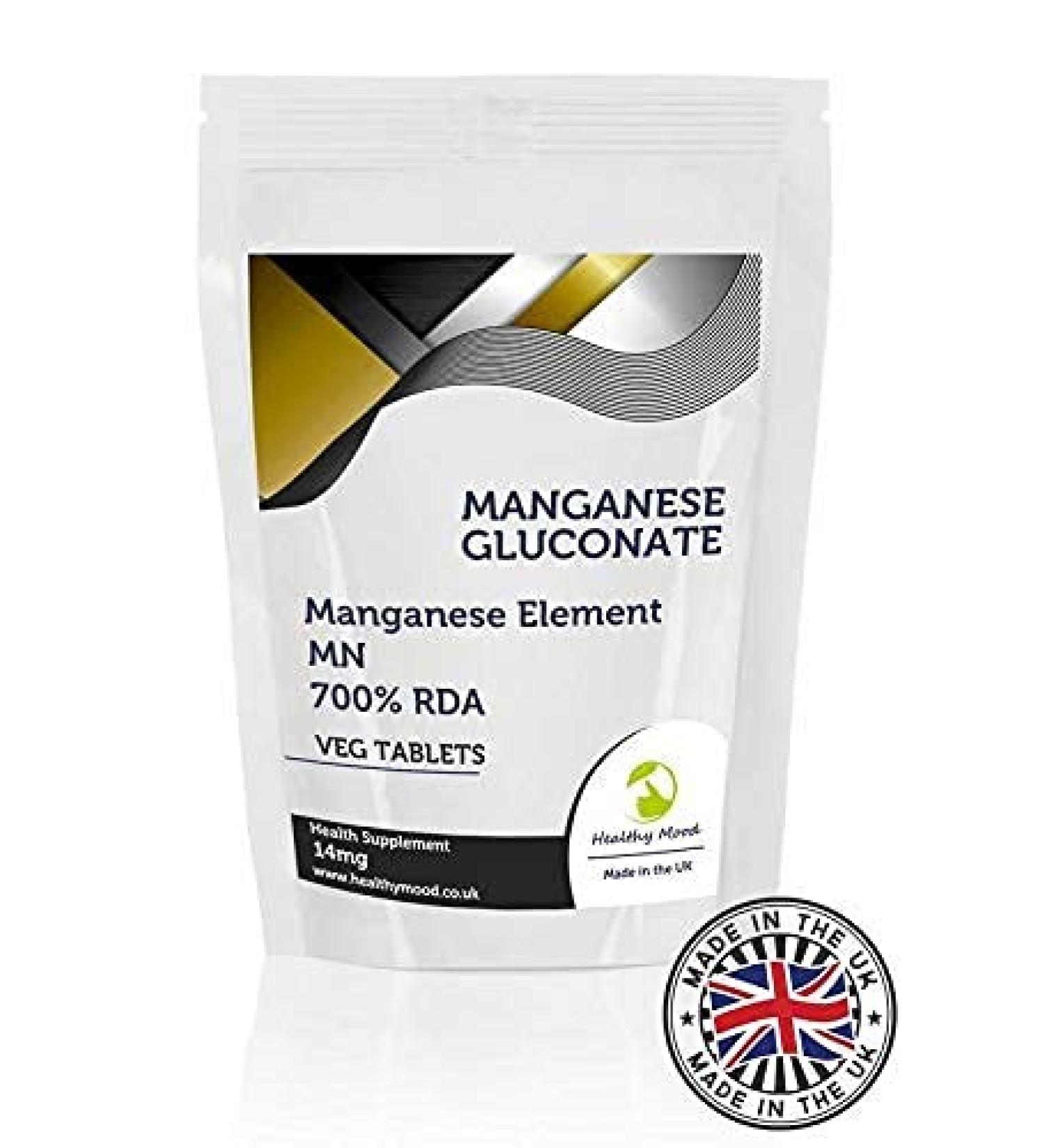 Manganese Gluconate 122mg 120 Tablets Manganese Element 14mg Health Supplements Nutrition - Healthy Mood - Buy Online on GoSupps.com