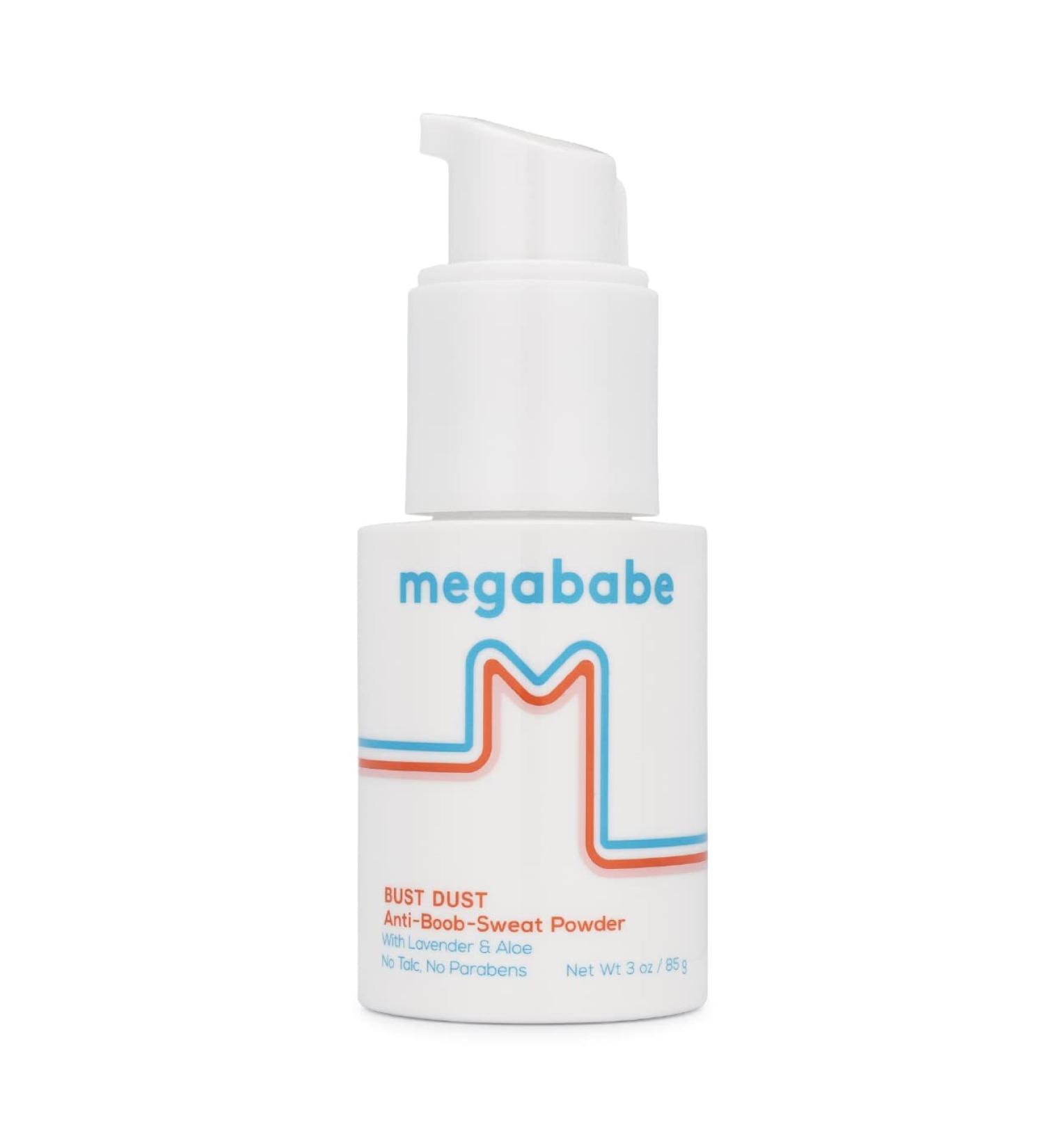 Megababe Bust Dust - Talc-Free Sweat Absorbing Body Powder | 3 oz (With Applicator Pump) - Buy Online on GoSupps.com