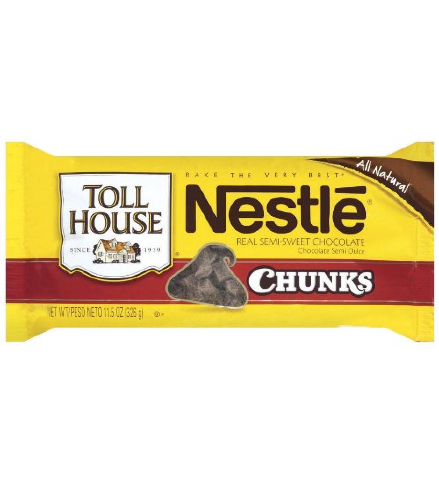 Nestle Toll House Semi Sweet Chocolate Chunk Morsels 11.5 Ounce Packages