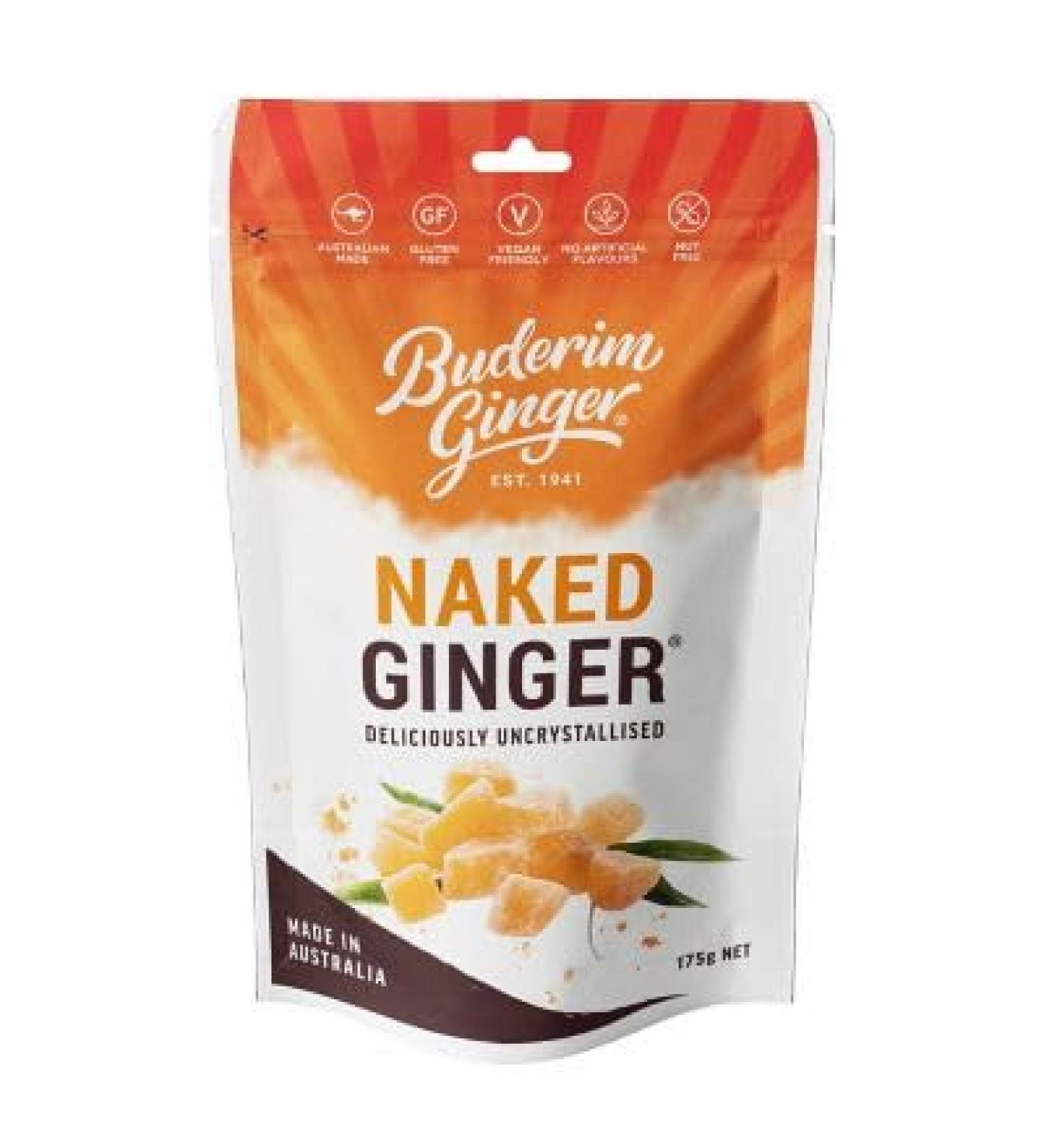 Buderim Uncrystallised Naked Sweet Ginger 175g - Ideal for Baking or as a Snack
