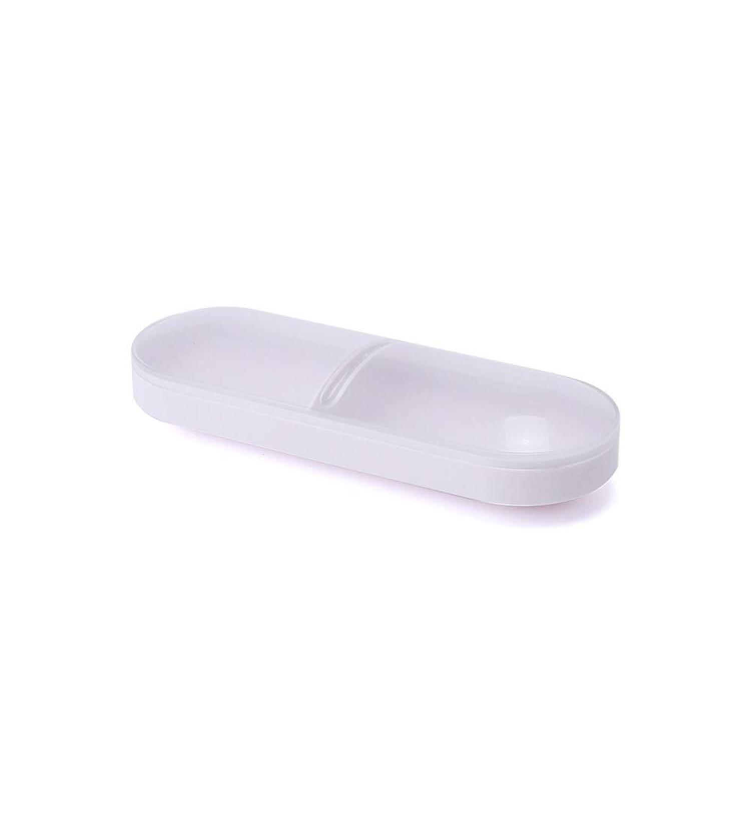 Swab Box - 2 Grid Makeup Travel Organizer Case for Cotton Pads & Cosmetics - White | International Shipping - Buy Online on GoSupps.com