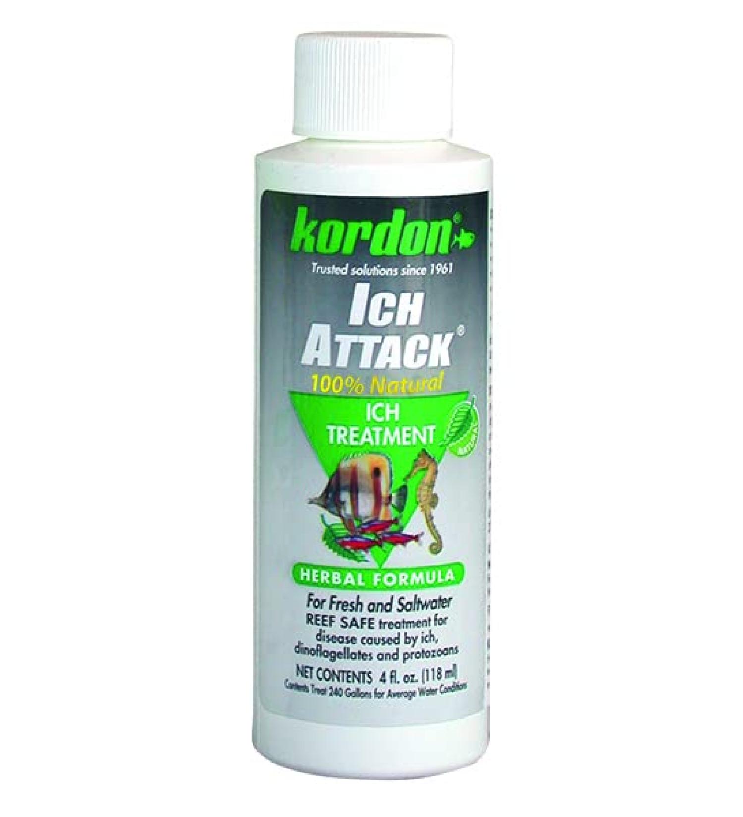 Kordon #39444 Ich Attack-Ich Treatment for Aquarium, 4-Ounce