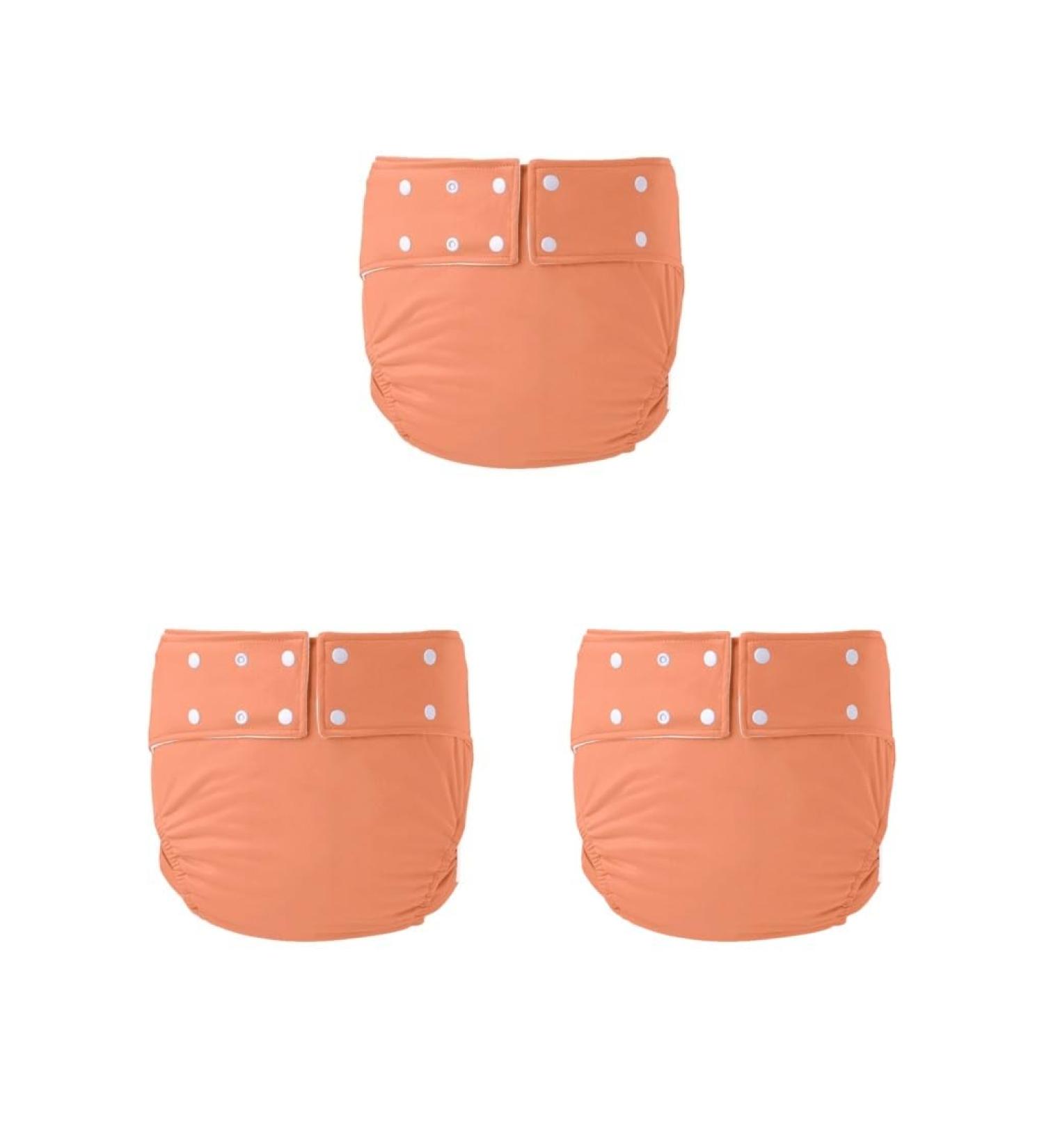 3 Set Adult Cloth Diapers for Incontinence | Reusable & Comfortable | Orange 72-92 cm - Buy Online on GoSupps.com