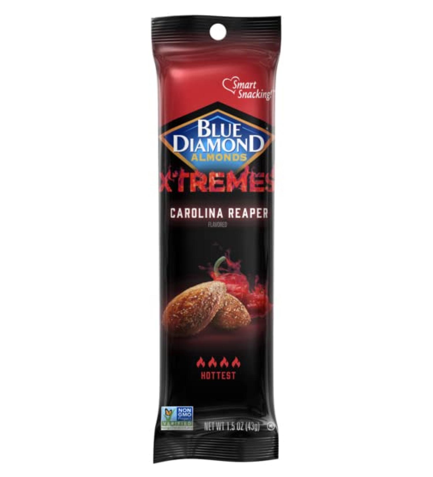 Blue Diamond Almonds XTREMES Carolina Reaper Spicy Snack Nuts 1.5oz - Pack of 12 - Buy Online on GoSupps.com