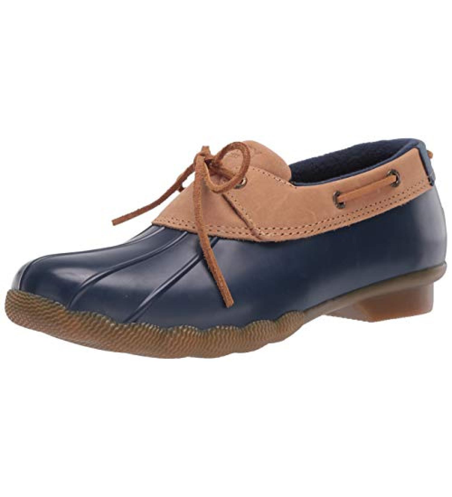 Sperry Women's Saltwater 1-Eye Rain Boot 9 - Tan/Navy - Waterproof Boot for Women - Buy Online on GoSupps.com