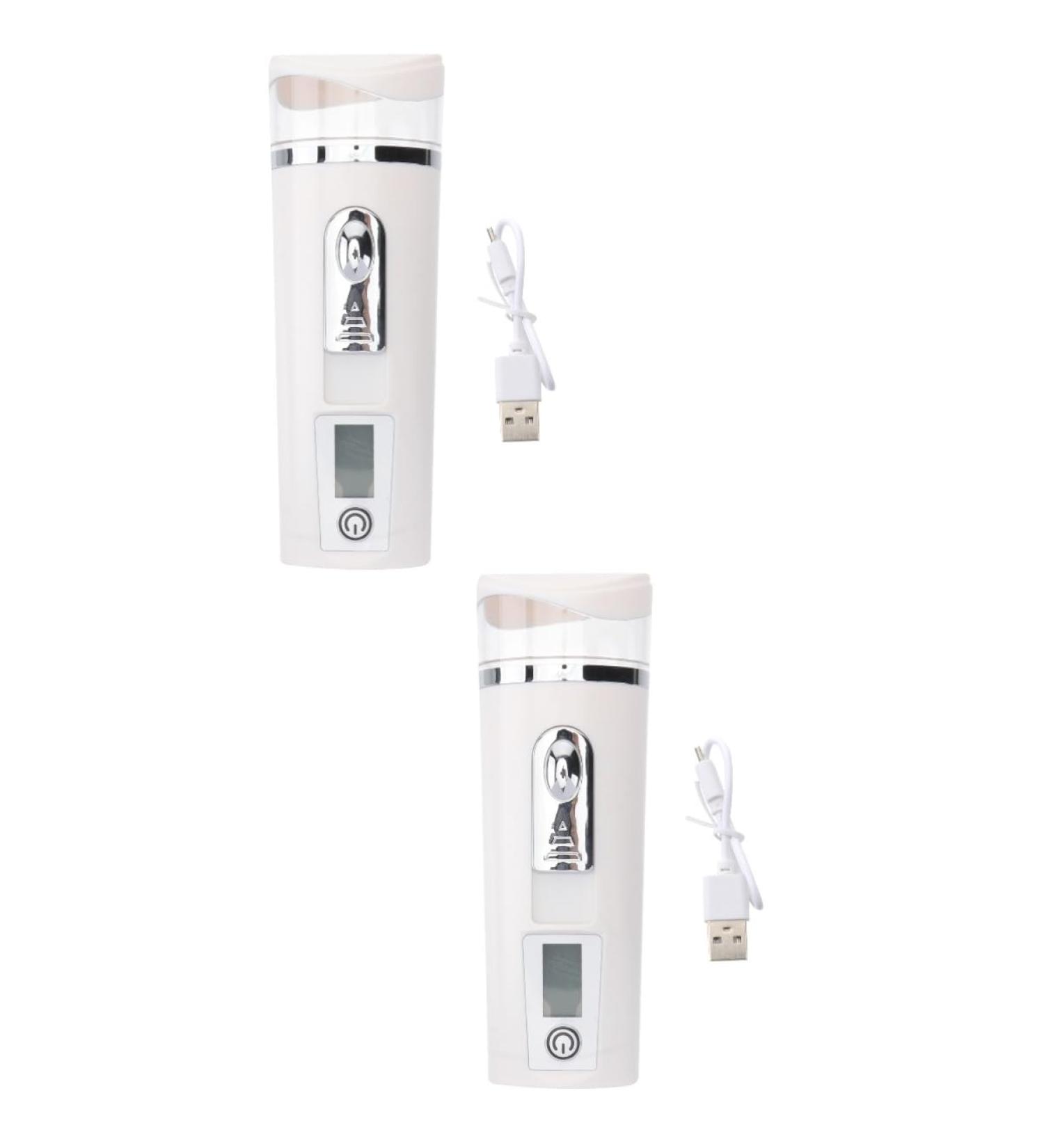 Baluue 2pcs Hydrating Instrument Fog Humidifier Portable Humidifer Mini Face Sprayer Face Steamer Abs White - Buy Online on GoSupps.com