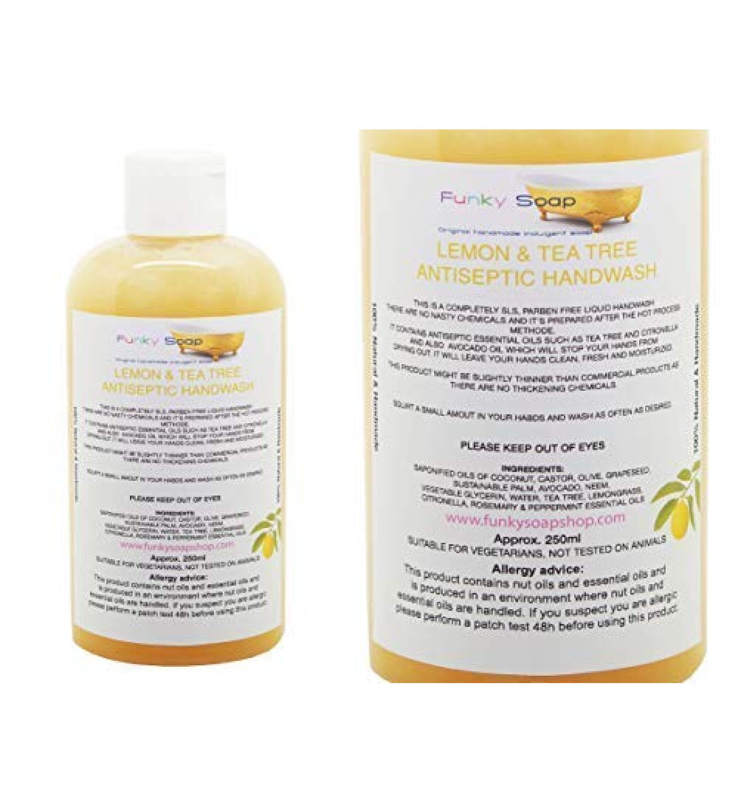 Funky Soap Funky Soap 1 Bottle Lemon & Tea Tree Antiseptic Hand Wash SLS-free 250ml