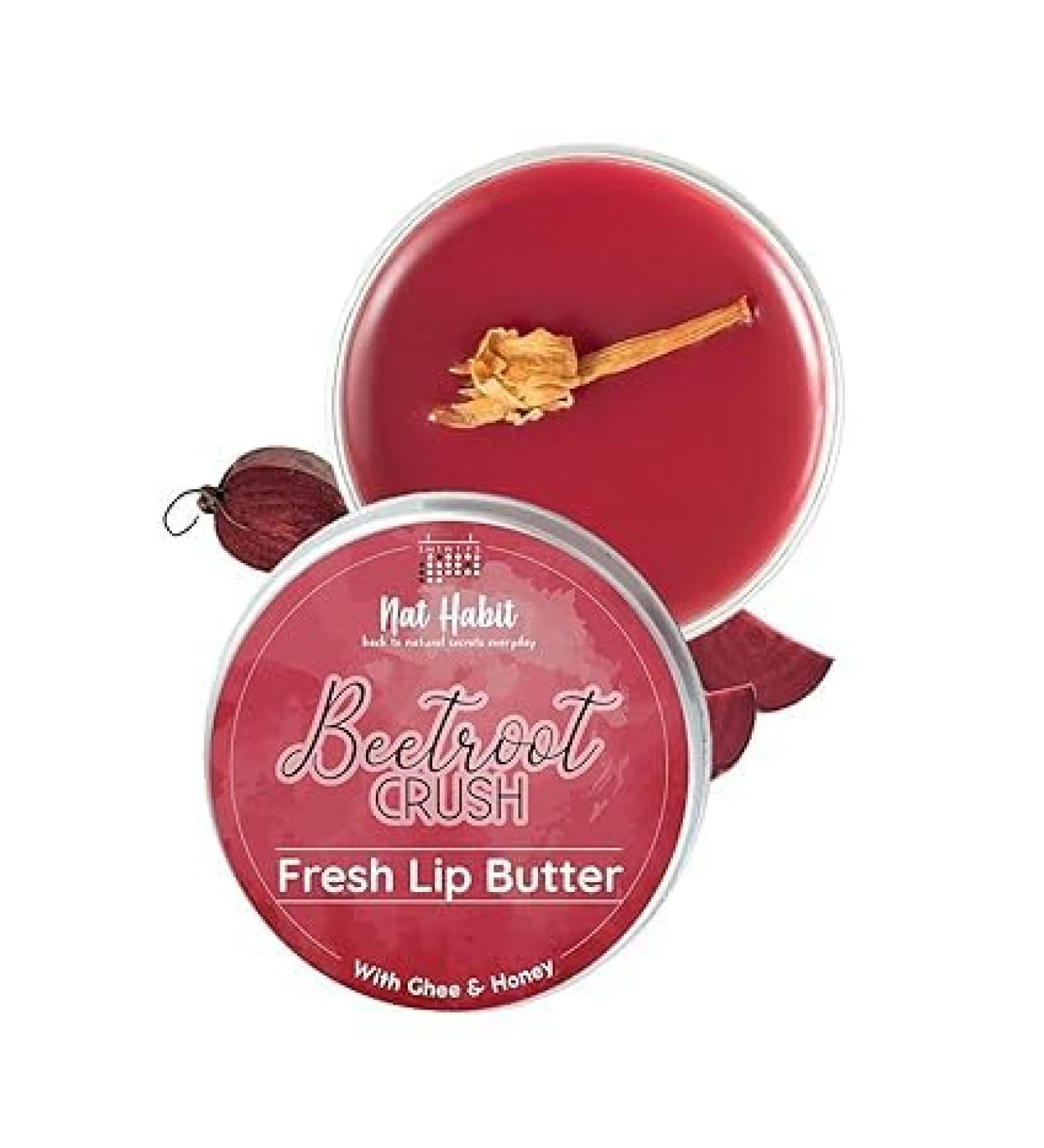 Beetroot Lip Butter with Raw Honey & Ghee - Nourishing & Hydrating Lip Care (10g) | Shop Internationally - Buy Online on GoSupps.com