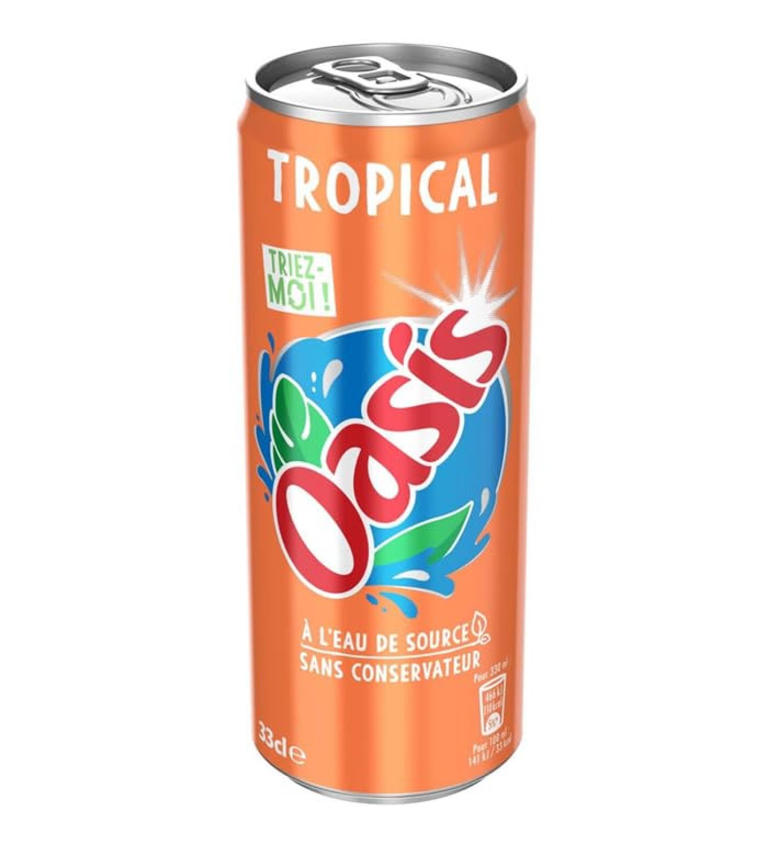 Oasis Boisson Rafra chissante Aux Fruits Et L'Eau De Source Tropical 33cl