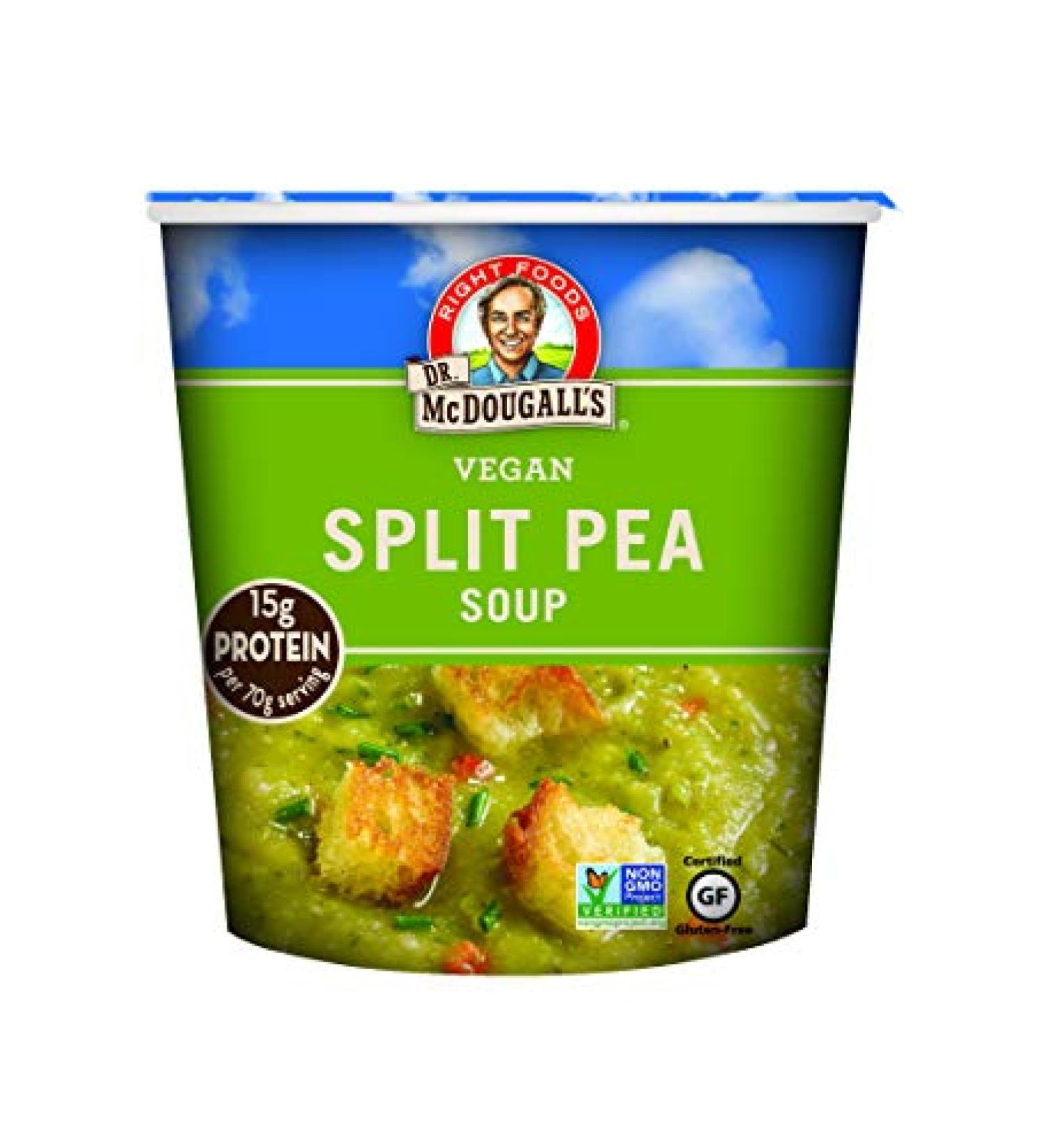 Dr. McDougall's Vegan Split Pea Soup 2.5 Ounce Cups (Pack of 6) | Plant-Based, Gluten-Free - Buy Online on GoSupps.com