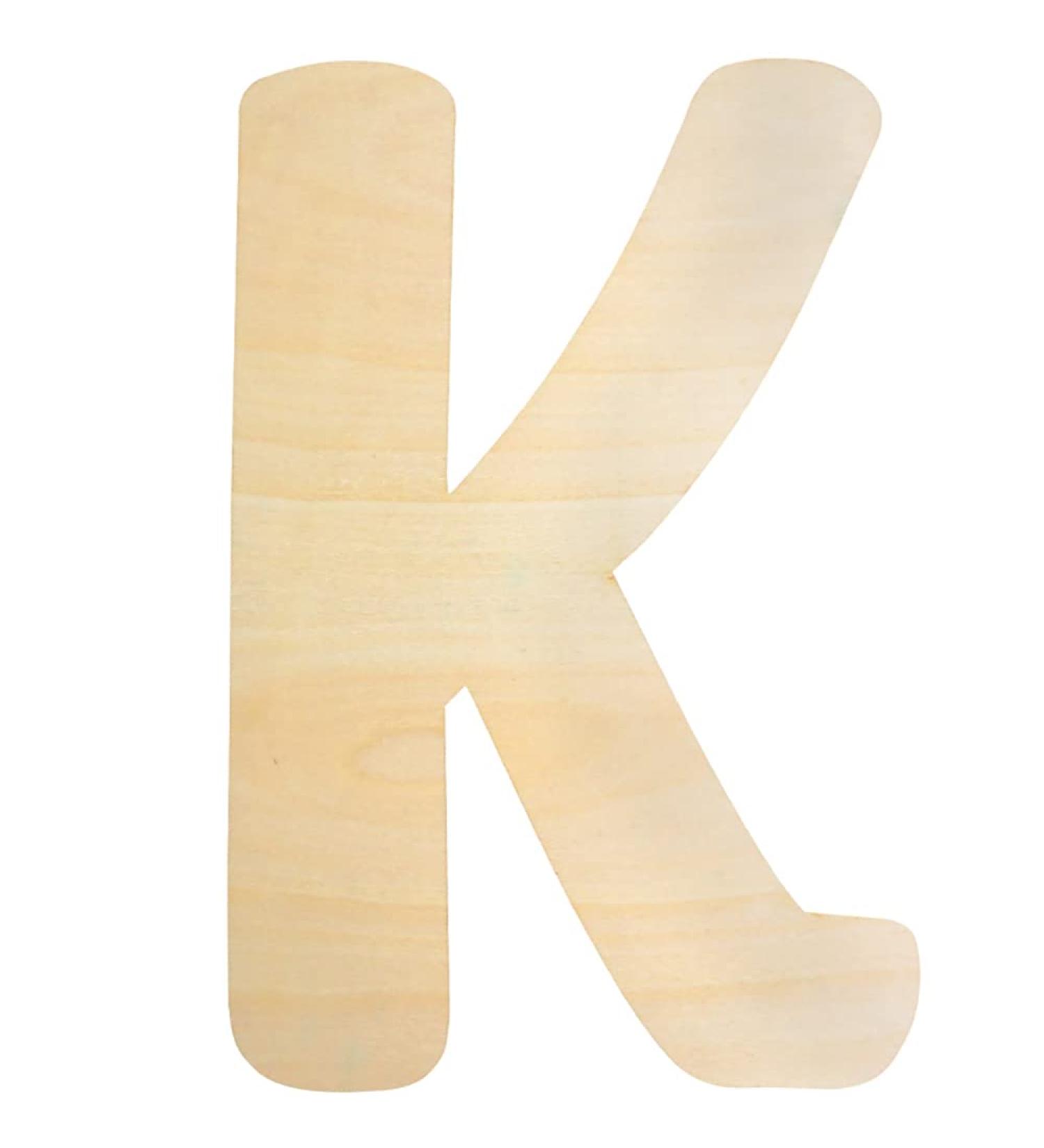 30cm Large Wooden Letter K - 5mm Thick Unfinished MDF for Crafts and Nursery Decor - Buy Online on GoSupps.com