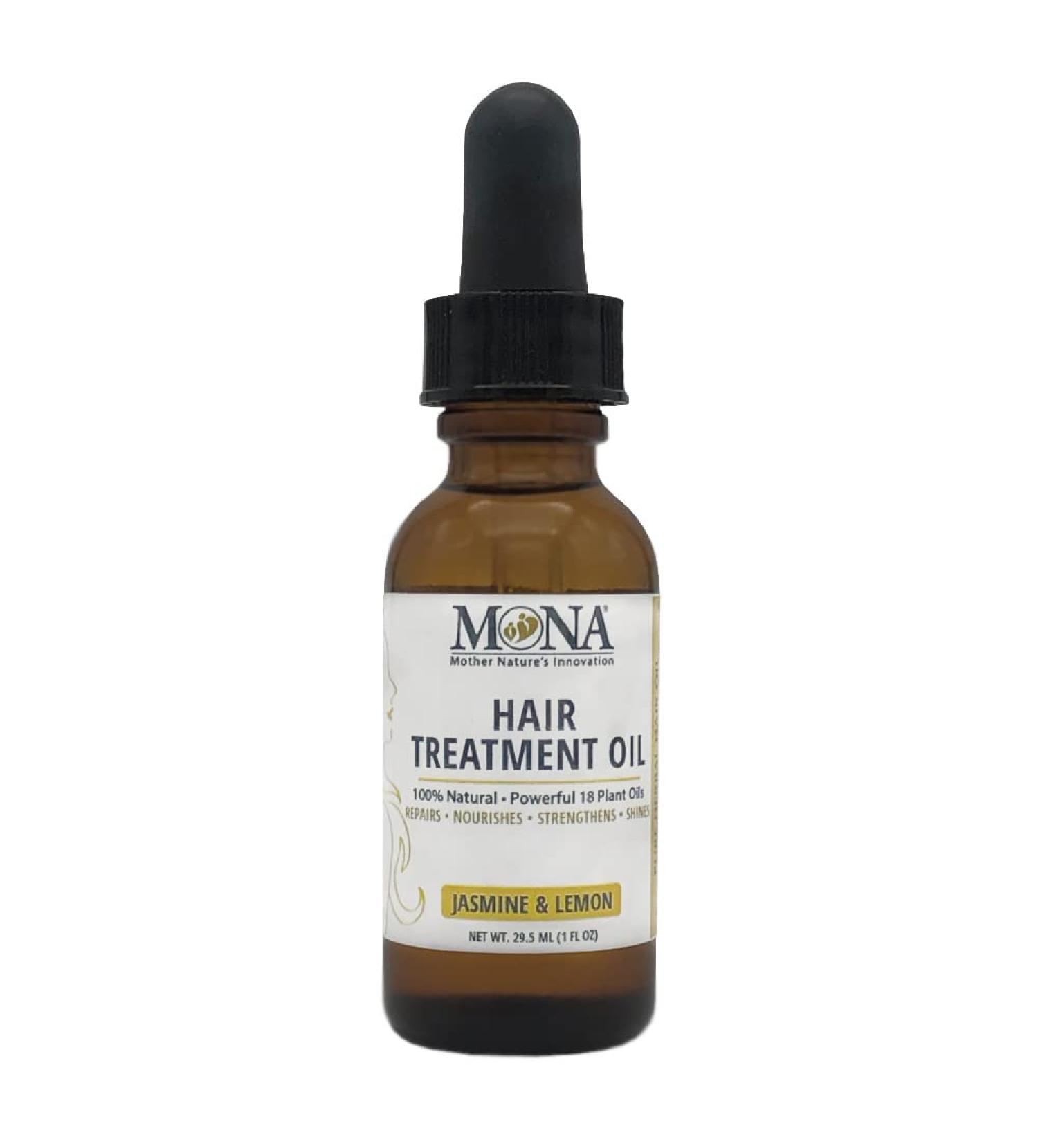 Mona Brands Natural Hair Treatment Oil | Herbal Oil with 18 Plant Oils | Repairs, Nourishes, Strengthens, Shines | For Dry, Damaged Hair & Eyebrows - Buy Online on GoSupps.com