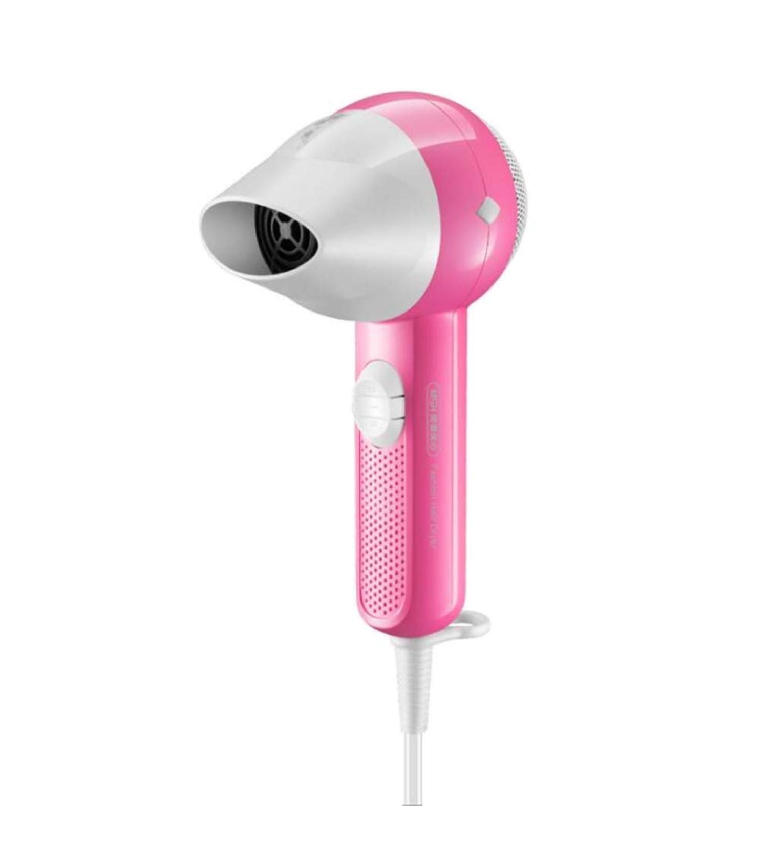 Hair Dryer 800W Hair Dryer for Home with Collector Nozzle Configurations Heat Portable Hair Dryer for Bedroom and Student Travel/Orange (Pink)