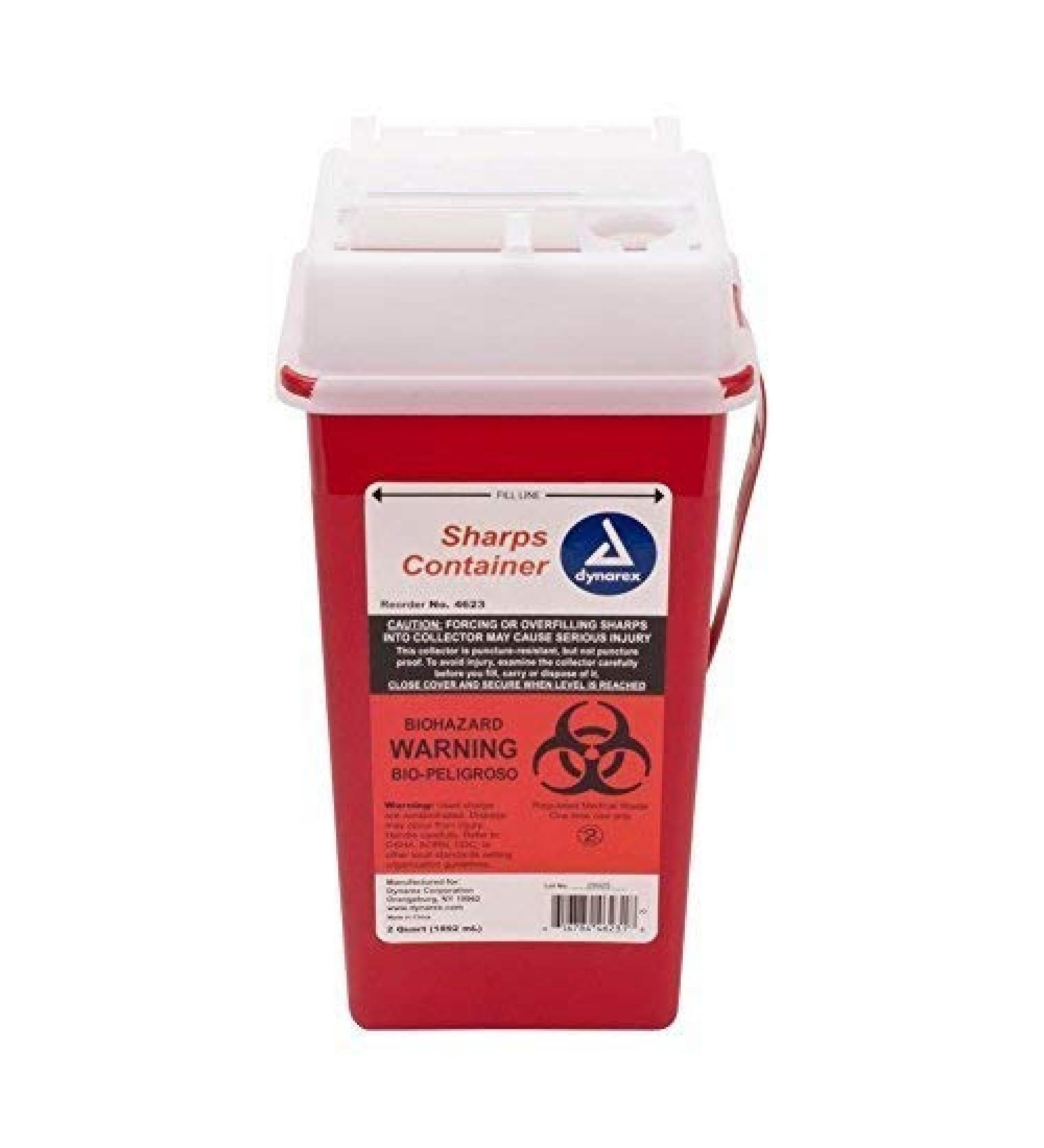 2 Quart Medical Sharps Container for Safe Needle Disposal - Buy Online on GoSupps.com