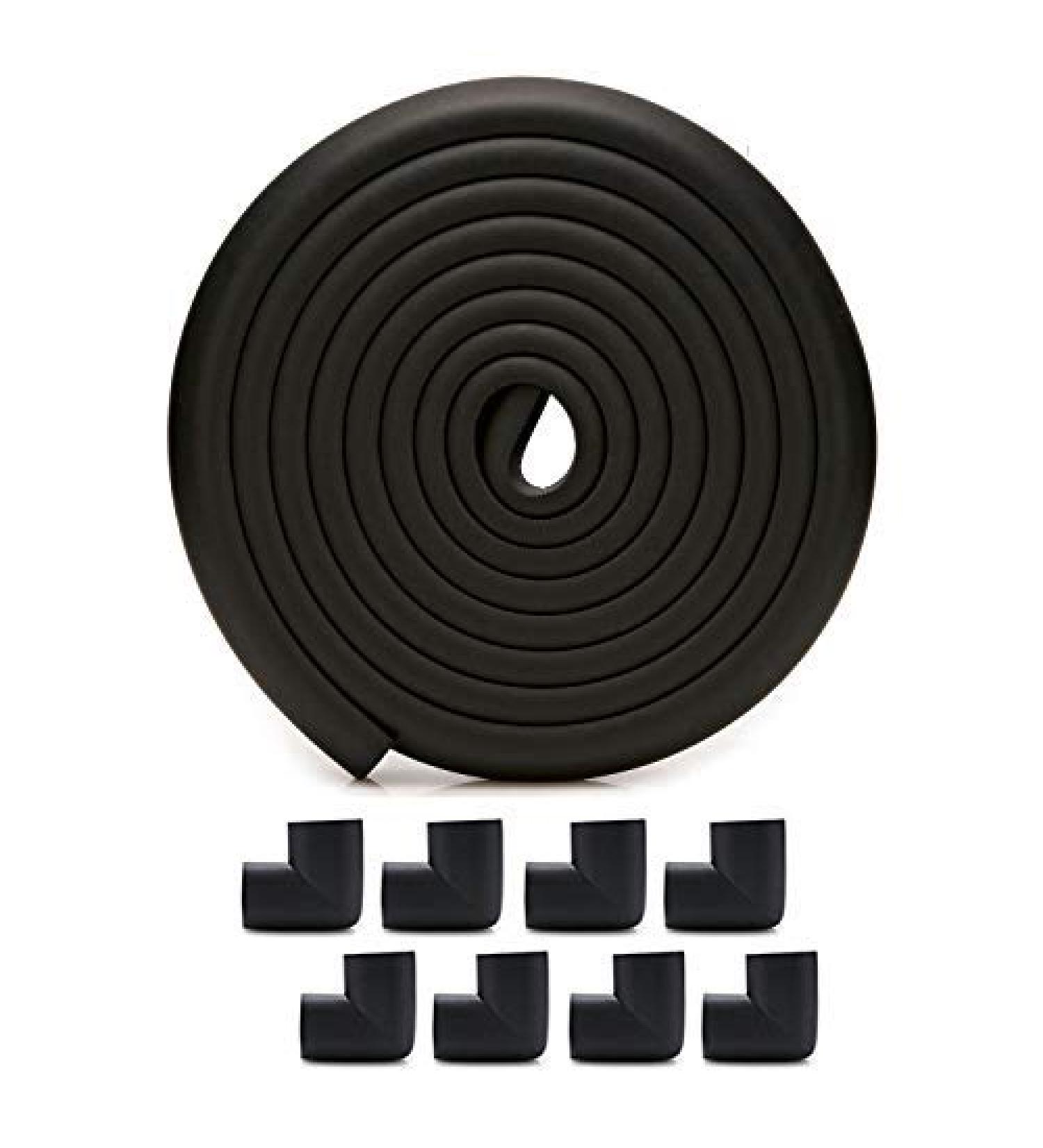 Tuokay L Shaped 6m Baby Proofing + 8 Corner Guards Set - Child Safety Edge & Corner Protectors in Black | Ideal for Table, Chair, Furniture, Bed, Door, Wall - Baby Proofing Kit - Buy Online on GoSupps.com
