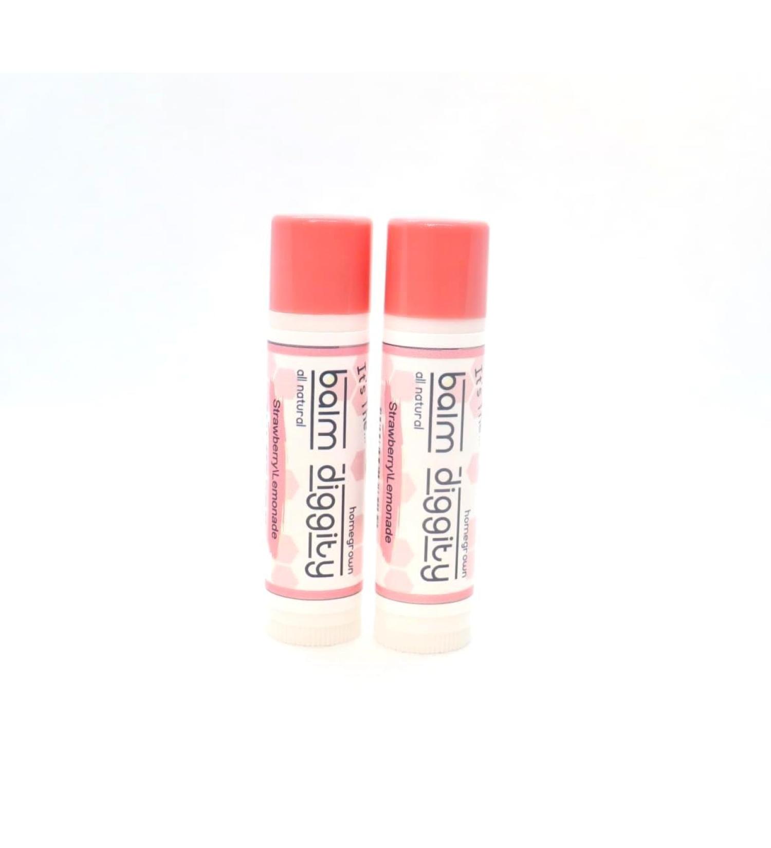 It's The Balm Diggity All-Natural Strawberry Lemonade Lip Balm 2-pk handcrafted using only 5 pure ingredients 0.15 ounces per tube - Buy Online on GoSupps.com
