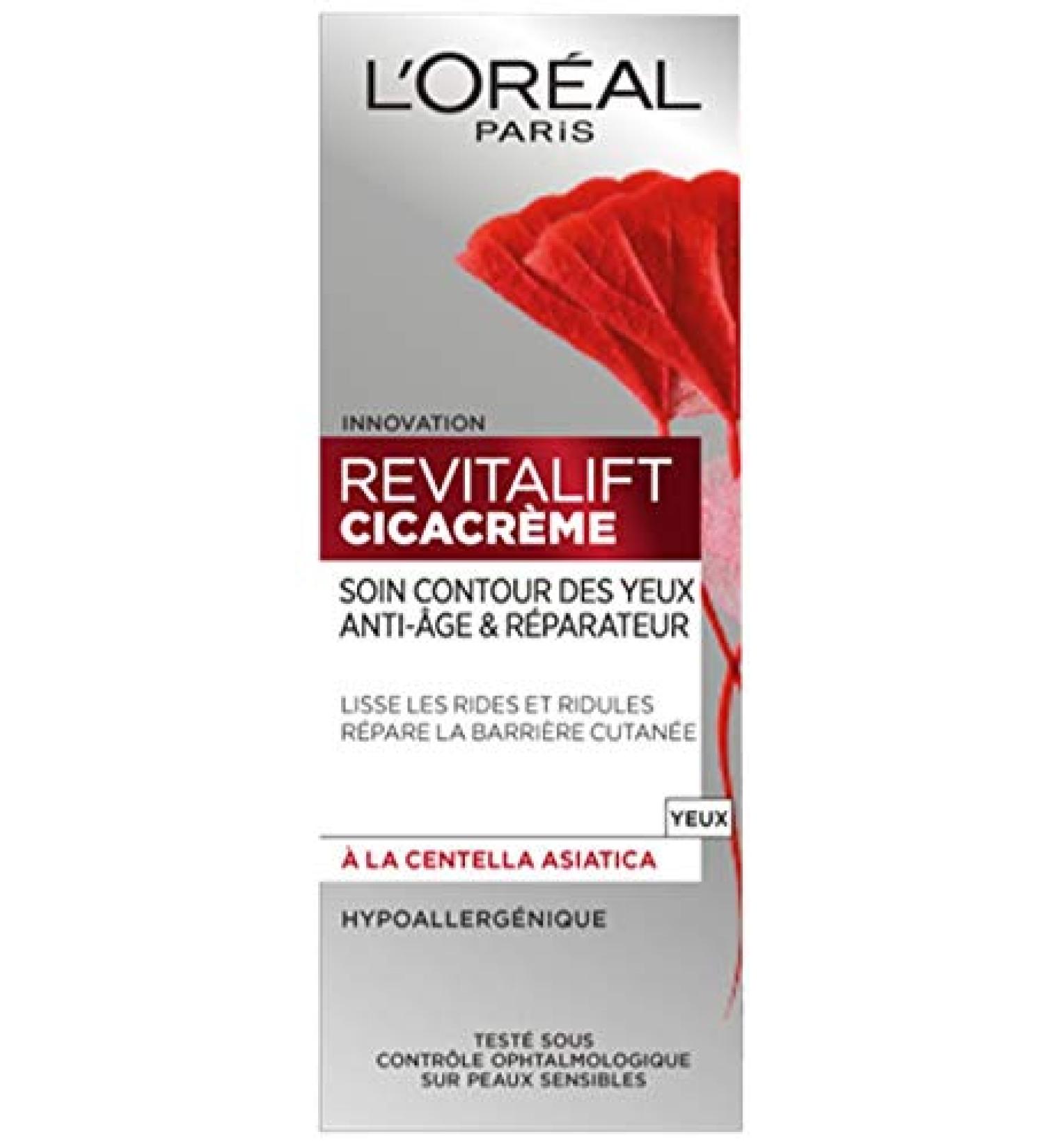 L'Oréal Paris - Revitalift - Cicacrème - Repairing Eye Care - Anti-Wrinkle & Repair - Anti-Aging - 15 mL