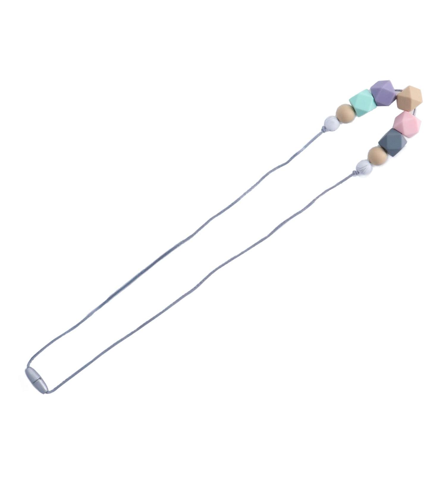 Baby Teething Chew - Safe Silicone Teether Necklace - Vibrant Colors - Portable - Type 3 - Buy Online on GoSupps.com