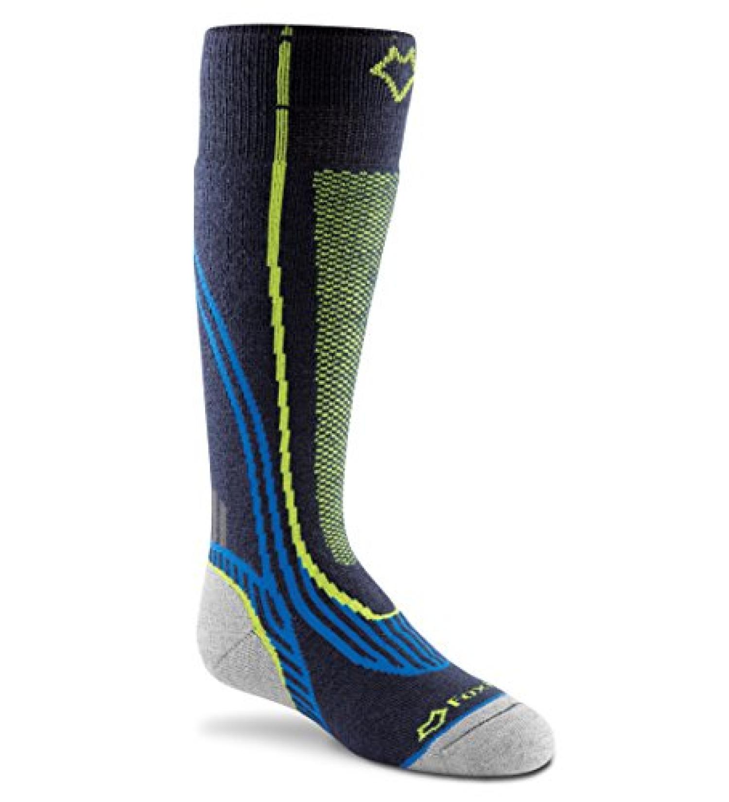 Fox River boys Snowpass Medium-weight Ski Snow Over-the-calf Socks Navy Medium