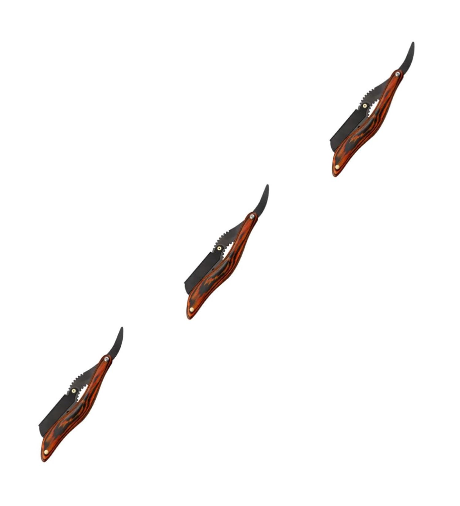 Magiclulu 3-in-1 Folding Razor for Men | Collapsible Hair Cutter Tool | Wooden Holder for Tidy Grooming - Buy Online on GoSupps.com