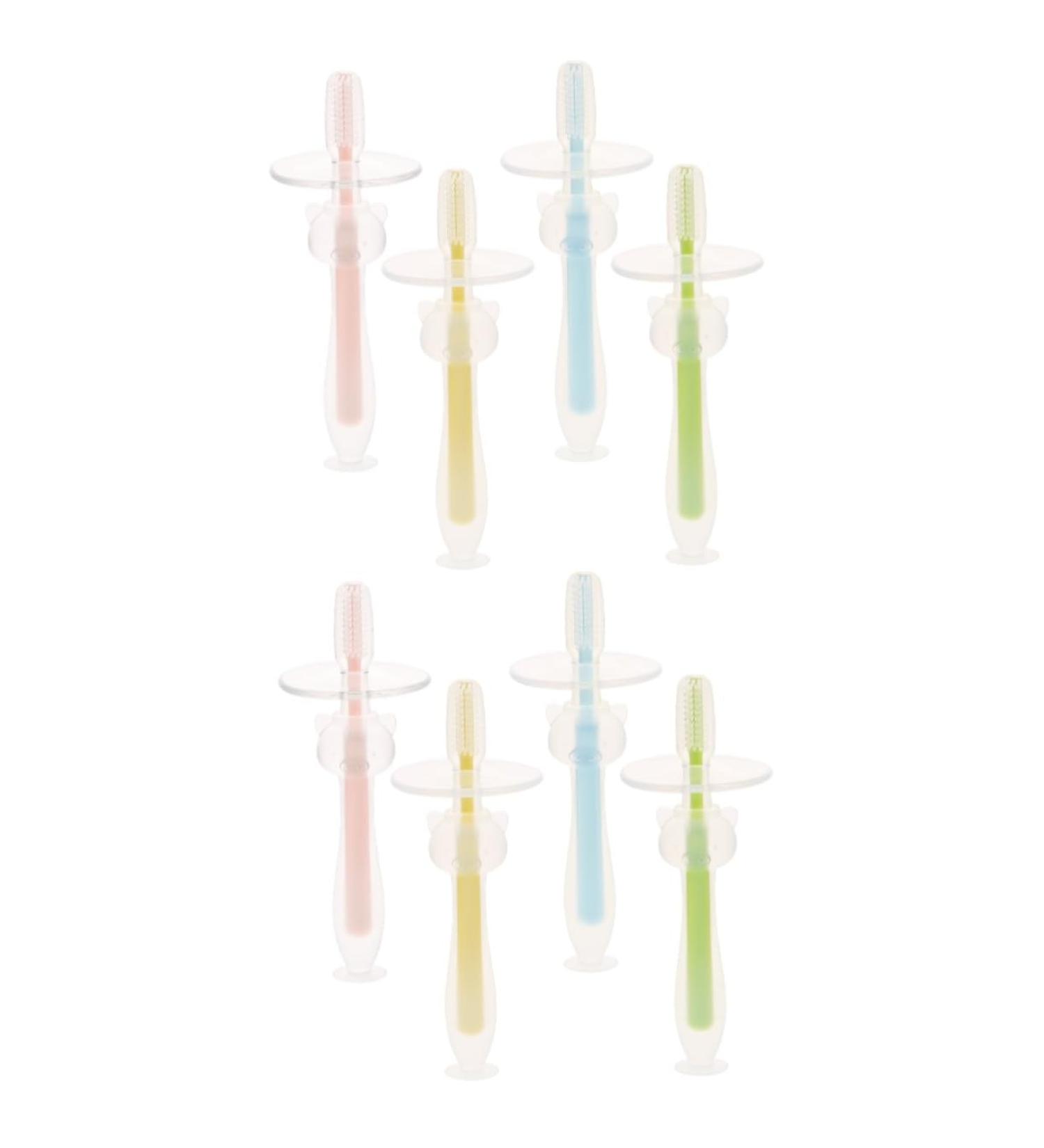 Beavorty 8 STK Baby Toothbrush Set | Infant Oral Hygiene Tool & Silicone Travel Toothbrush for Newborns (1 Year+) - Buy Online on GoSupps.com