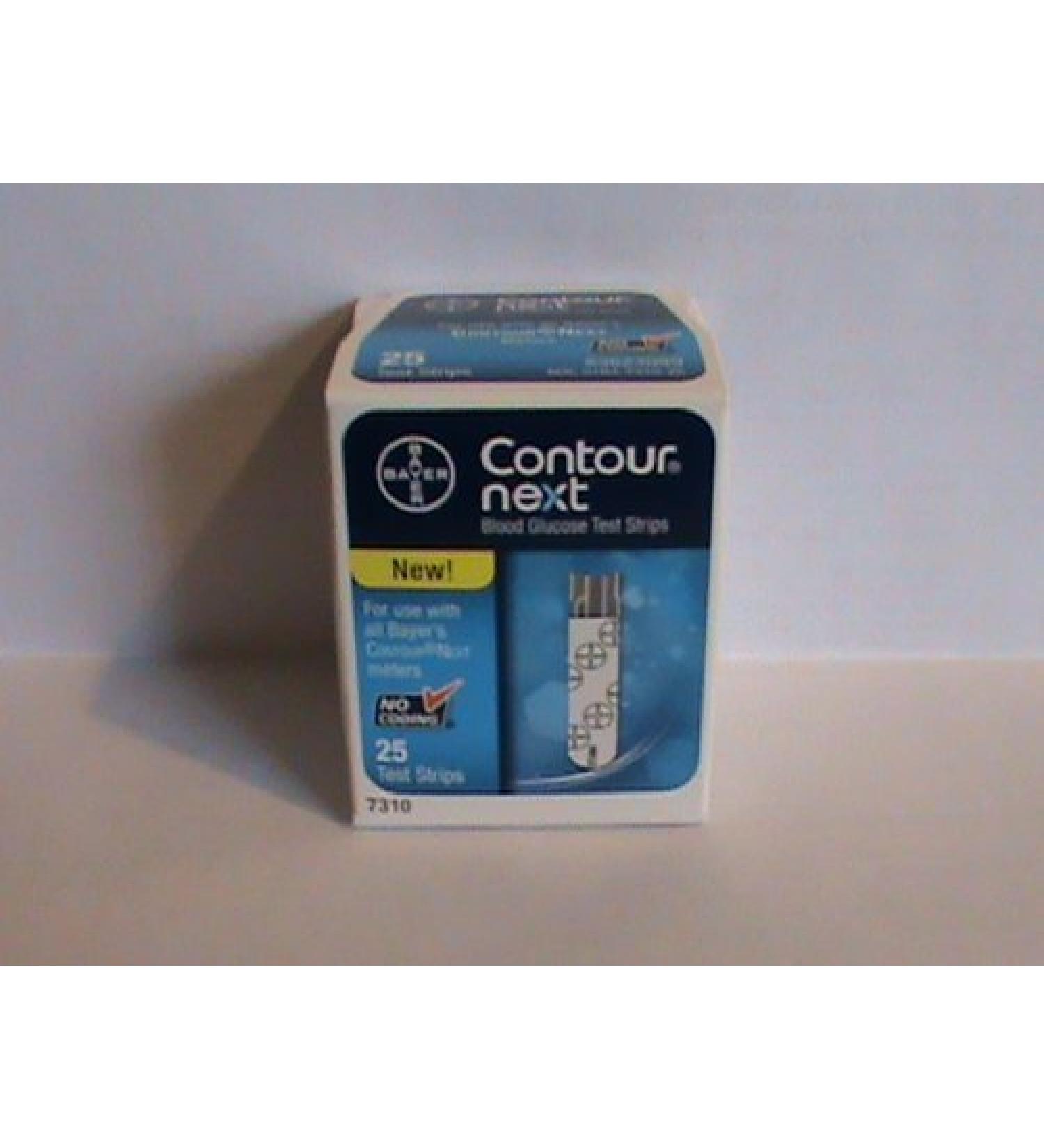 Bayer Contour Next diabetic test strips box of 25 strips by Bayer Contour