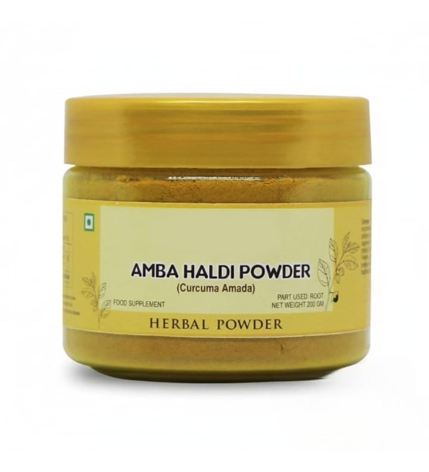 Amba Haldi Powder (Curcuma Amada/Mango Ginger) Pure Organic & Natural Amba Haldi Powder (Jungli Haldi Turmeric) -200 gm - Buy Online on GoSupps.com
