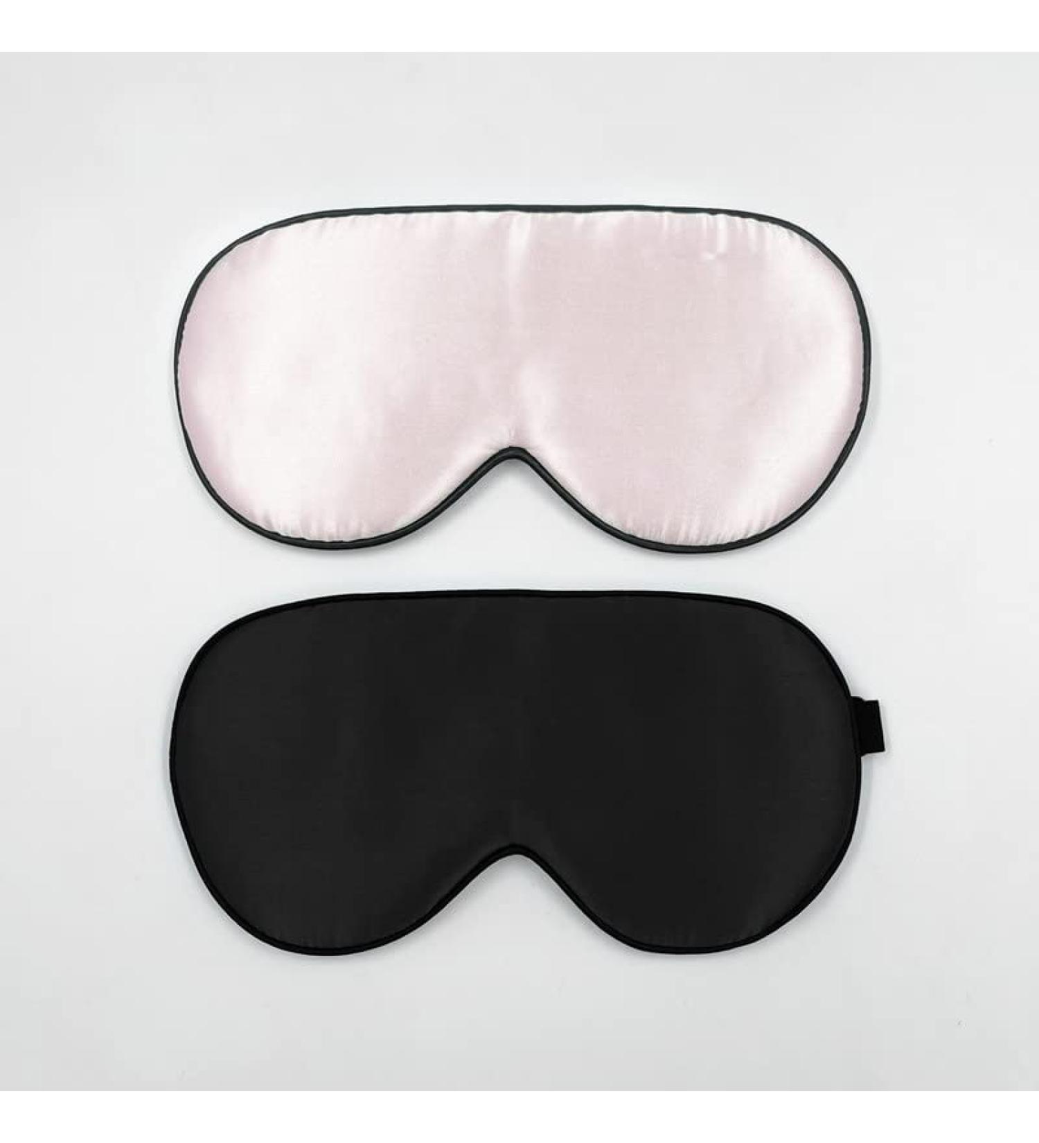 Townssilk 100% Silk Sleep Mask 2pcs Set - Adjustable Strap, Comfortable & Super Soft Eye Mask in Black & Pink - Buy Online on GoSupps.com