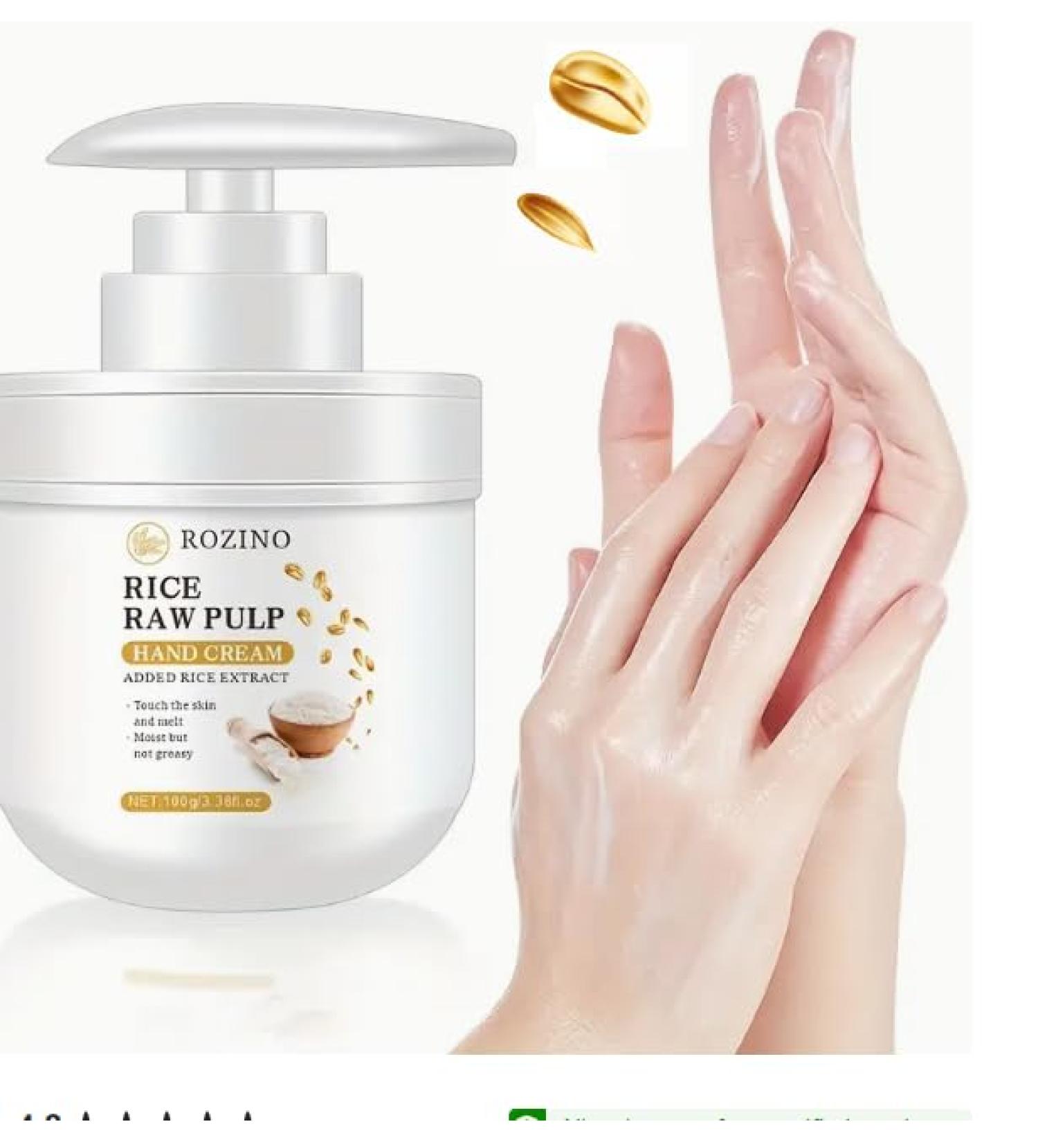 100g Rice Hand Cream Moisturizing Nourishing Hand Exfoliating Hand Care Raw Rice Pulp Hand Lotion Bridesmaid Gift Moisturizer for Women - Buy Online on GoSupps.com