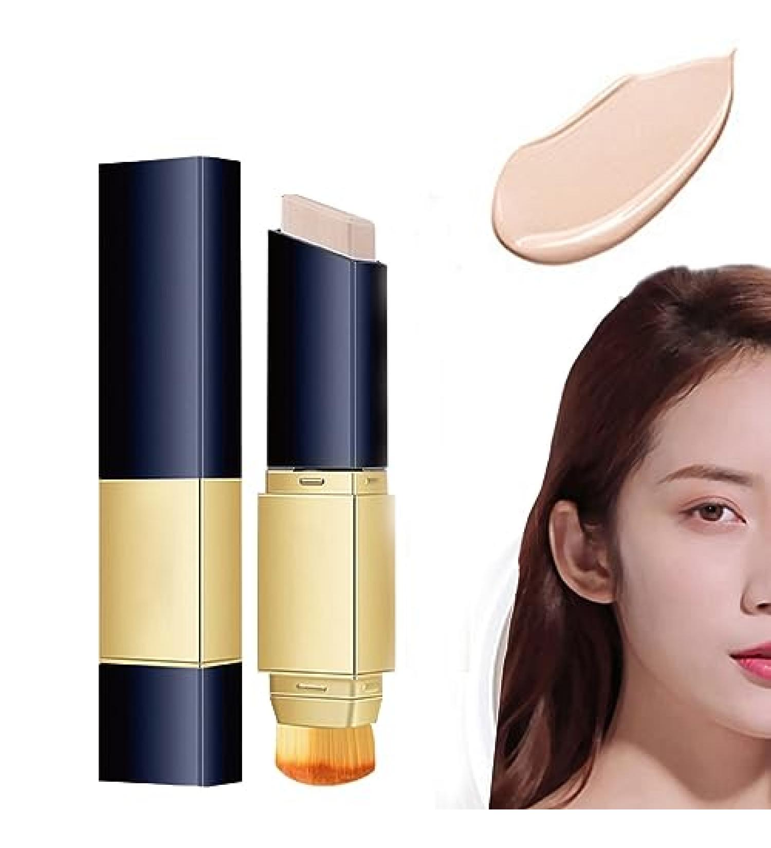 Double-Sided Makeup Brushes Double-Sided Concealer with Brush 2-in-1 White Foundation Stick (Nude) - Buy Online on GoSupps.com