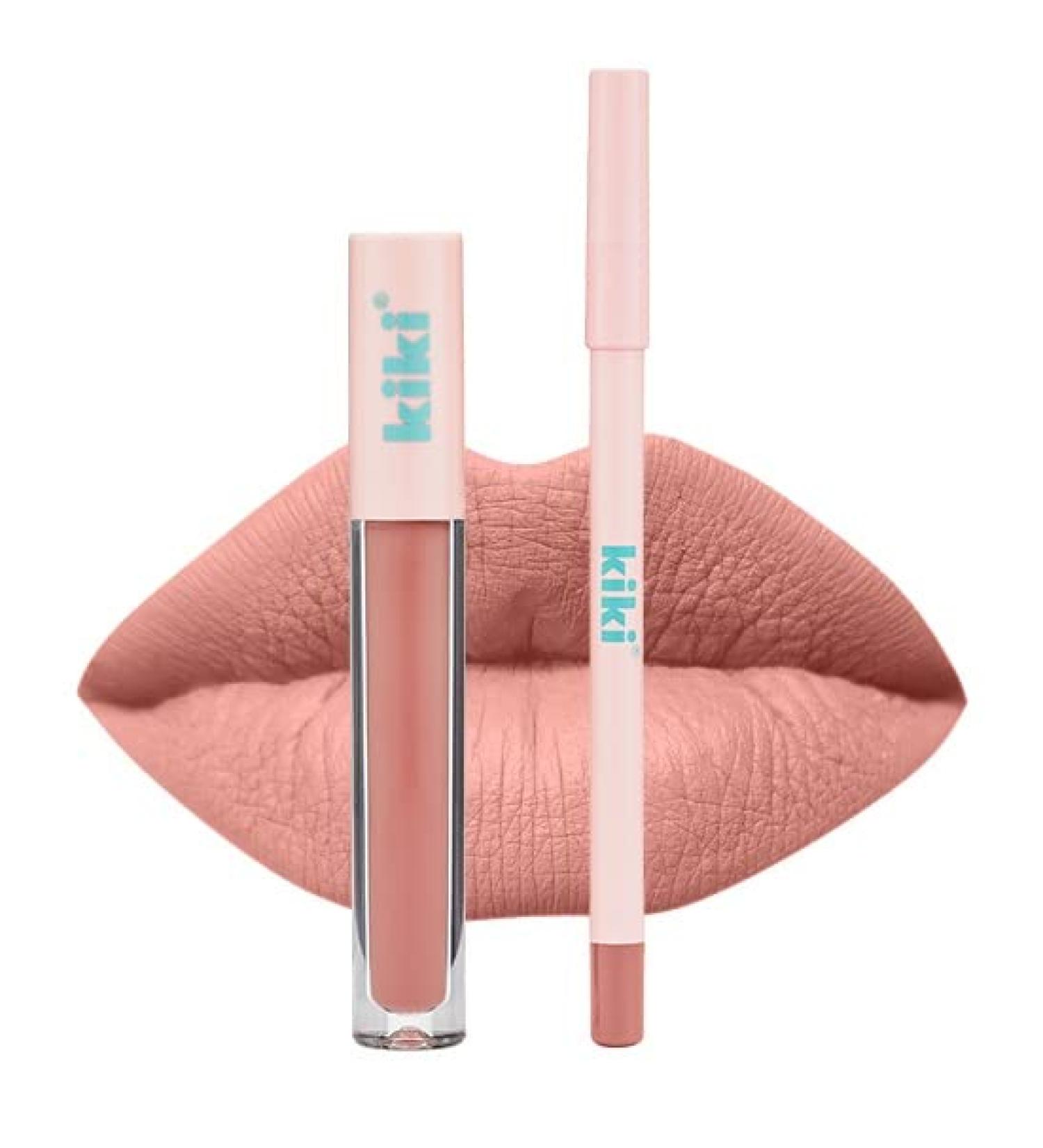 kiki Lip Kit with Matte Stay all Day Liquid Lipstick and Lipliner (CLOE)