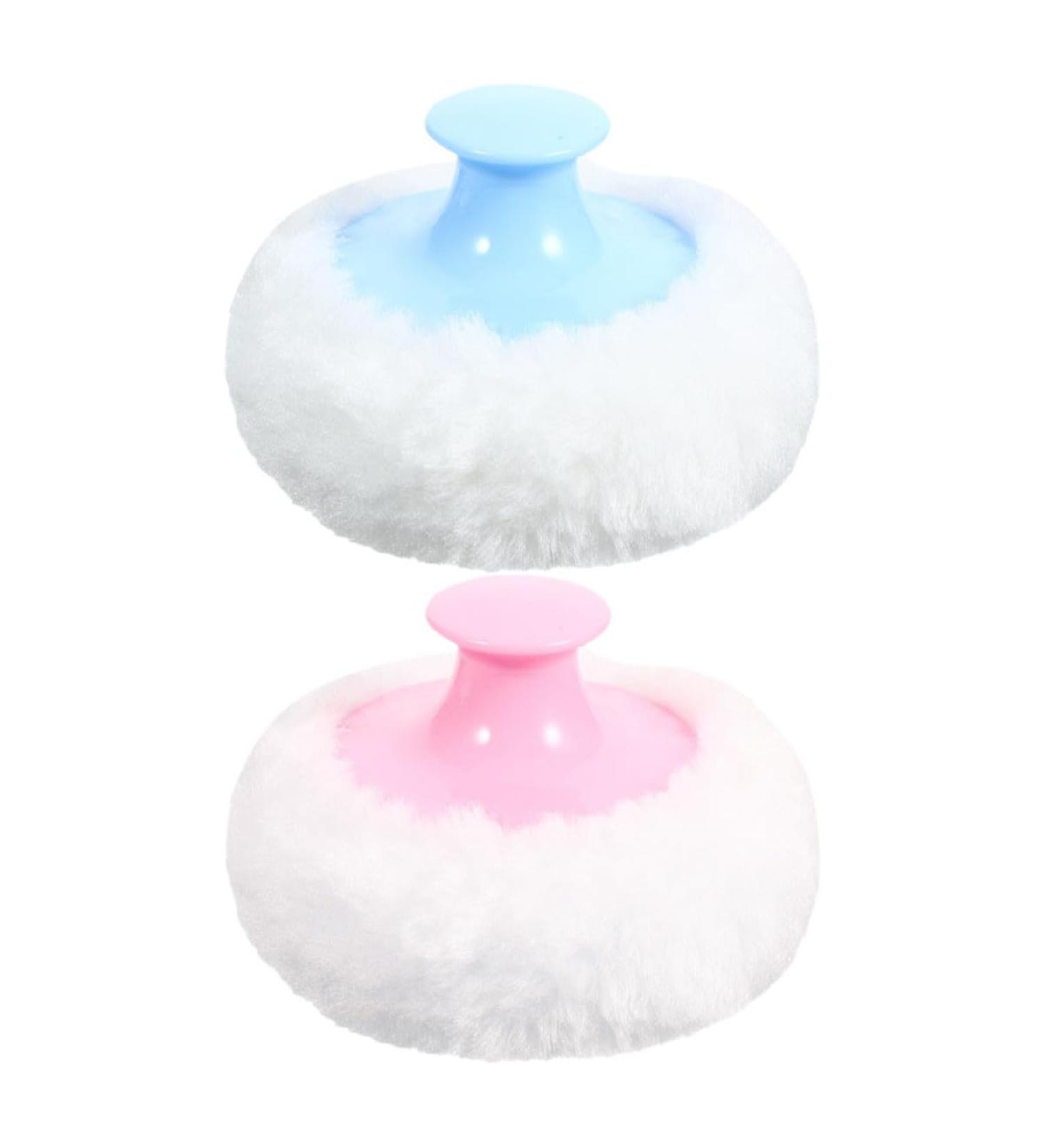 ERINGOGO Lot de 2 Houppettes B b 8 Cm Ultra Douces Peluche pour Poudre Visage et Corps Applicateurs Hypoallerg niques Usage Quotidien Soin Peau D licate Couleurs Bleu Clair et Rose - Buy Online on GoSupps.com