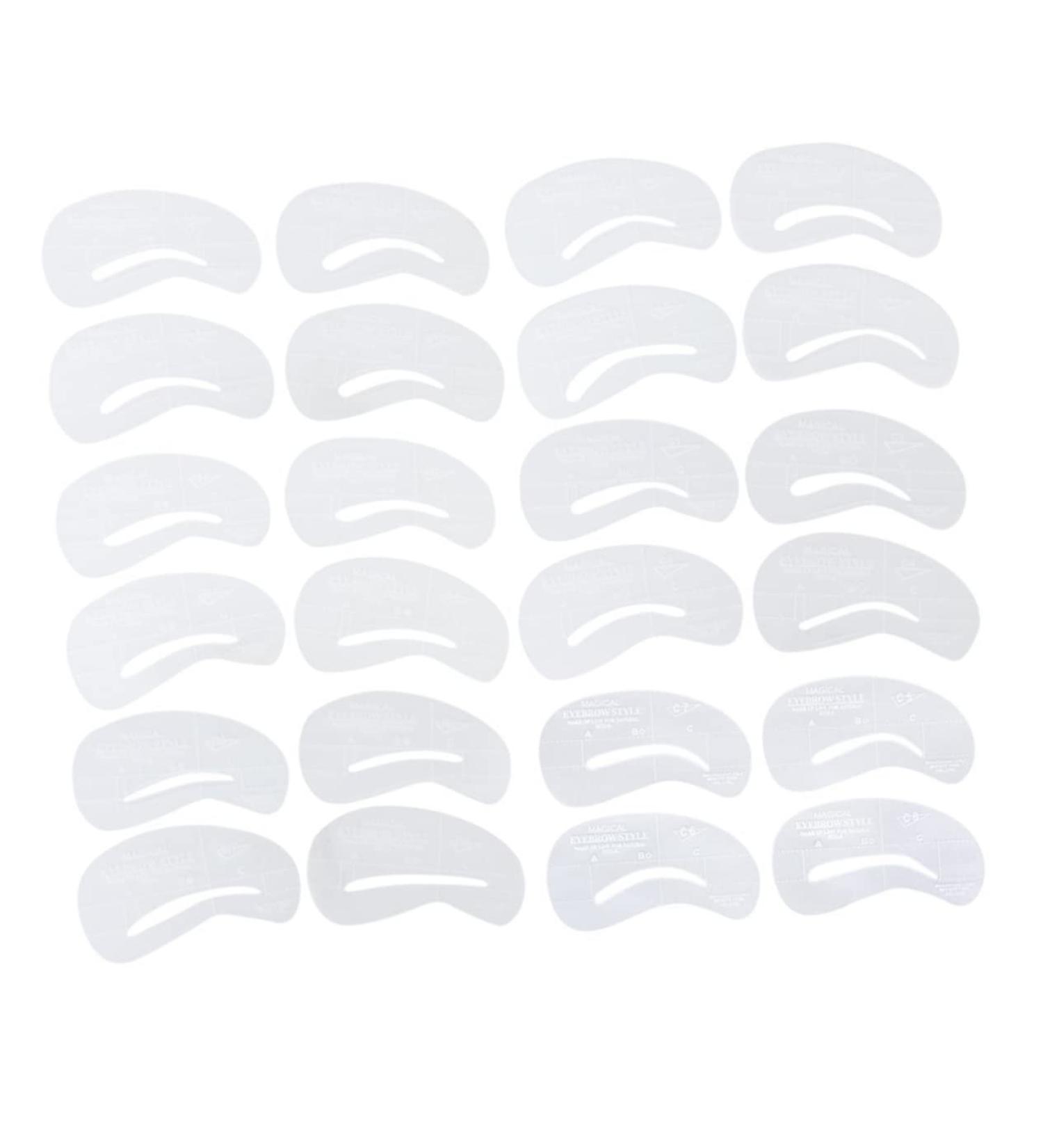 Housoutil 24pcs 6 Sets Nail Monomer Dish Molds Eyebrow Stencils Eyebrow Template Stencils Unibrow Card medium White - Buy Online on GoSupps.com