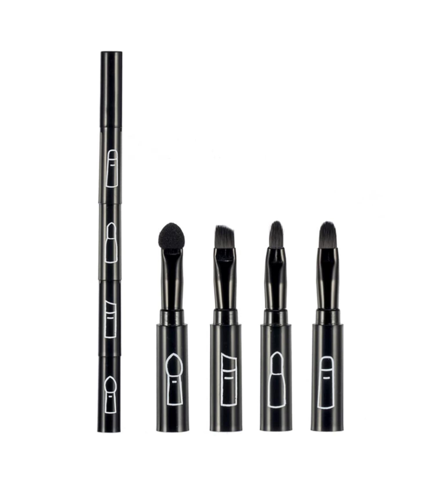 1PC 4 In 1 Premium Detachable Brush Multi-Sections Cosmetic Makeup Brush Lip Brush Eyeshadow Brush Eyebrow Brush Portable Travel Makeup Brush Kit(Black) retractable makeup brush - Buy Online on GoSupps.com