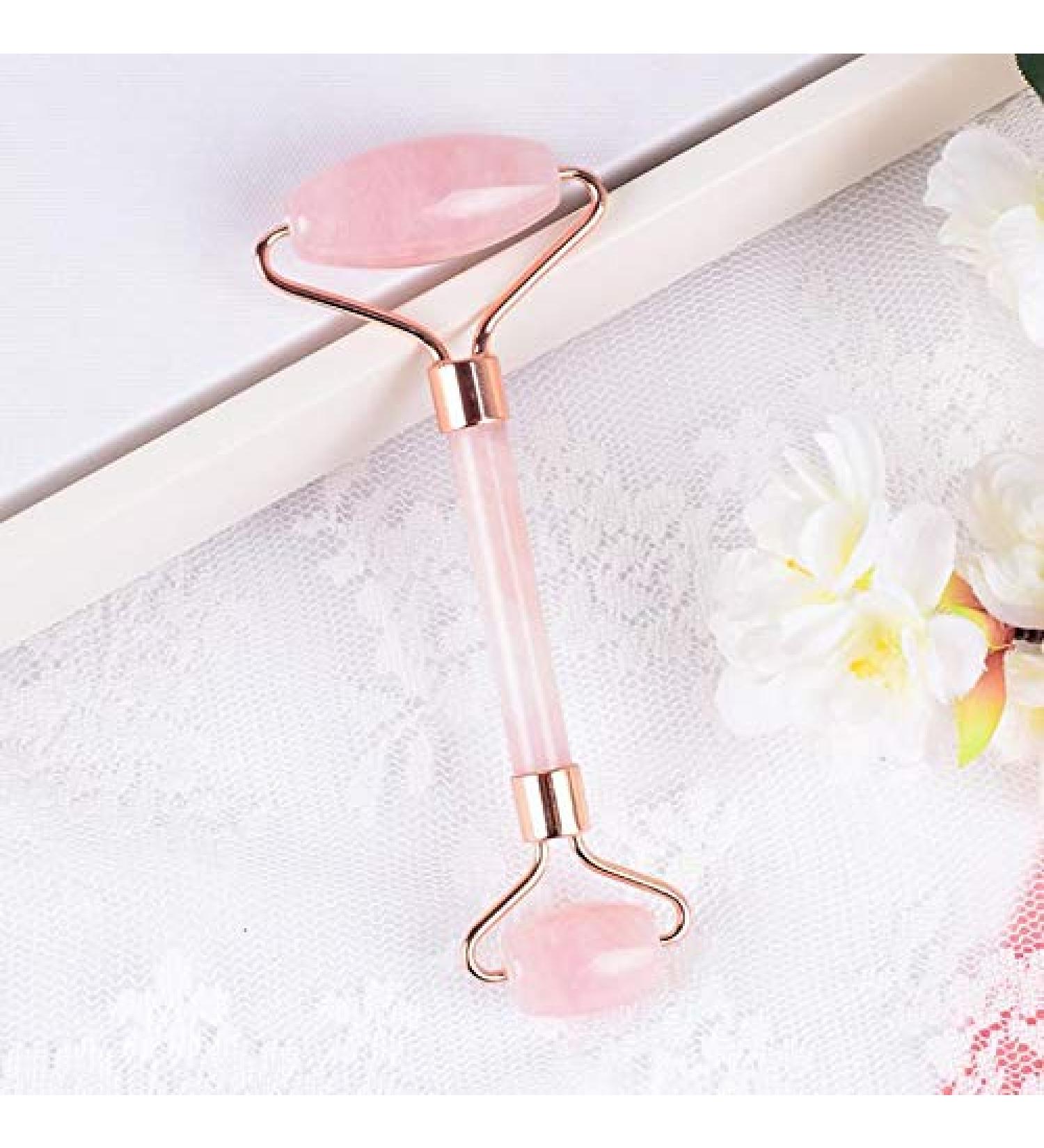 Genuine Rose Quartz Facial Massage Roller | Enhance Your Skincare Routine | Shop Internationally - Buy Online on GoSupps.com