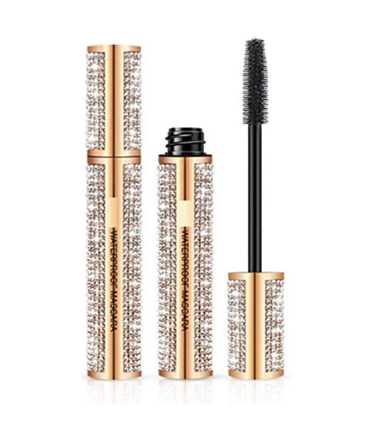 2PCS 4D Flash Diamond Waterproof Silk Fiber Thick Lengthening Mascara Long Lasting Smudge-Proof - Buy Online on GoSupps.com