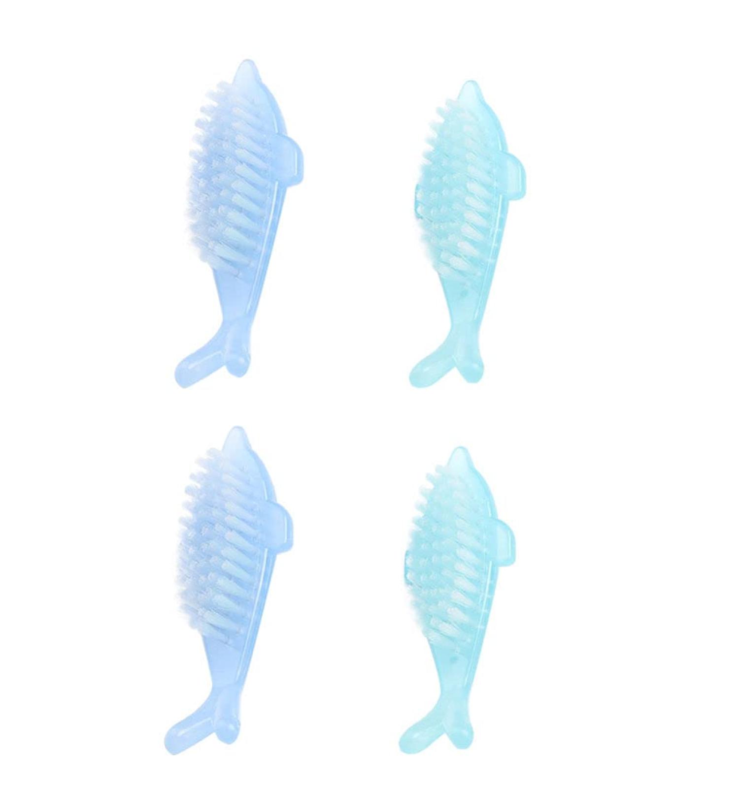 Lurrose 4pcs Nail Brushes Set - Delphin Form Cleaning Brushes for Toenails & Fingernails | Nail Art Tools in Random Colors - Ideal for Nail Peeling & Cleaning - Buy Online on GoSupps.com