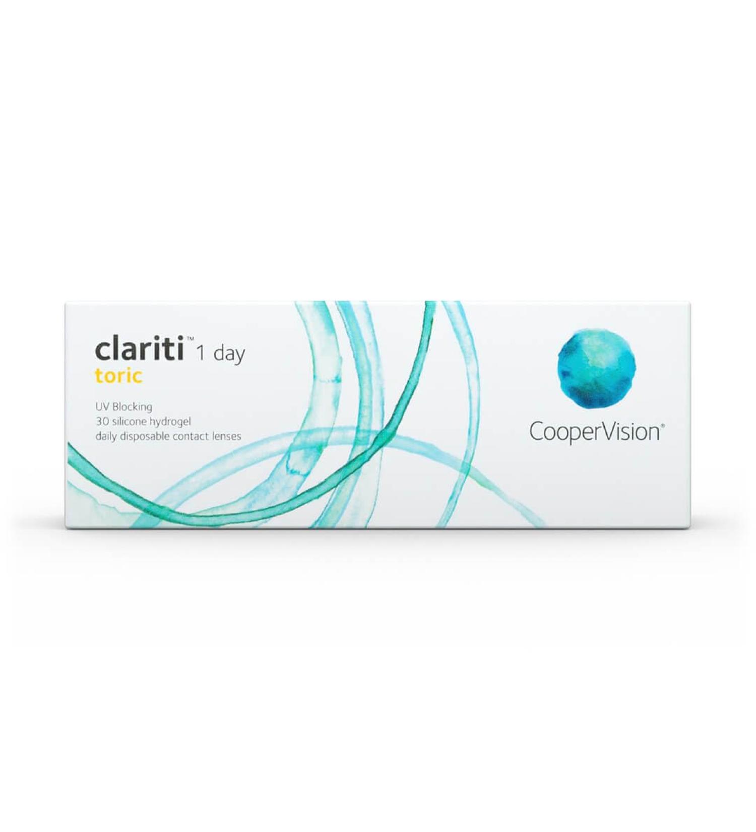 Clariti 1 Day Toric Contact lenses Daily Ring R 8.6 D 14.3 -7.5 Dioptrie cylinder -1.25 axis 180 -30 Astigmatism -7.5 Dioptria 8.6 millimeters 14.3 millimeters -1.25 180 30