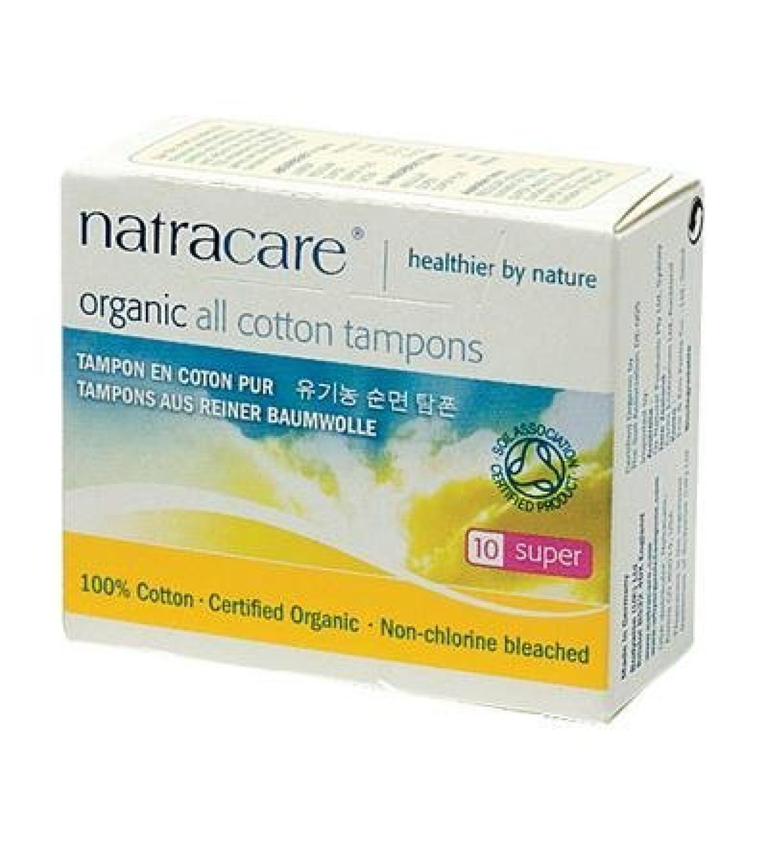 Natracare 100% Organic Cotton Tampons - Super - 10 Pack